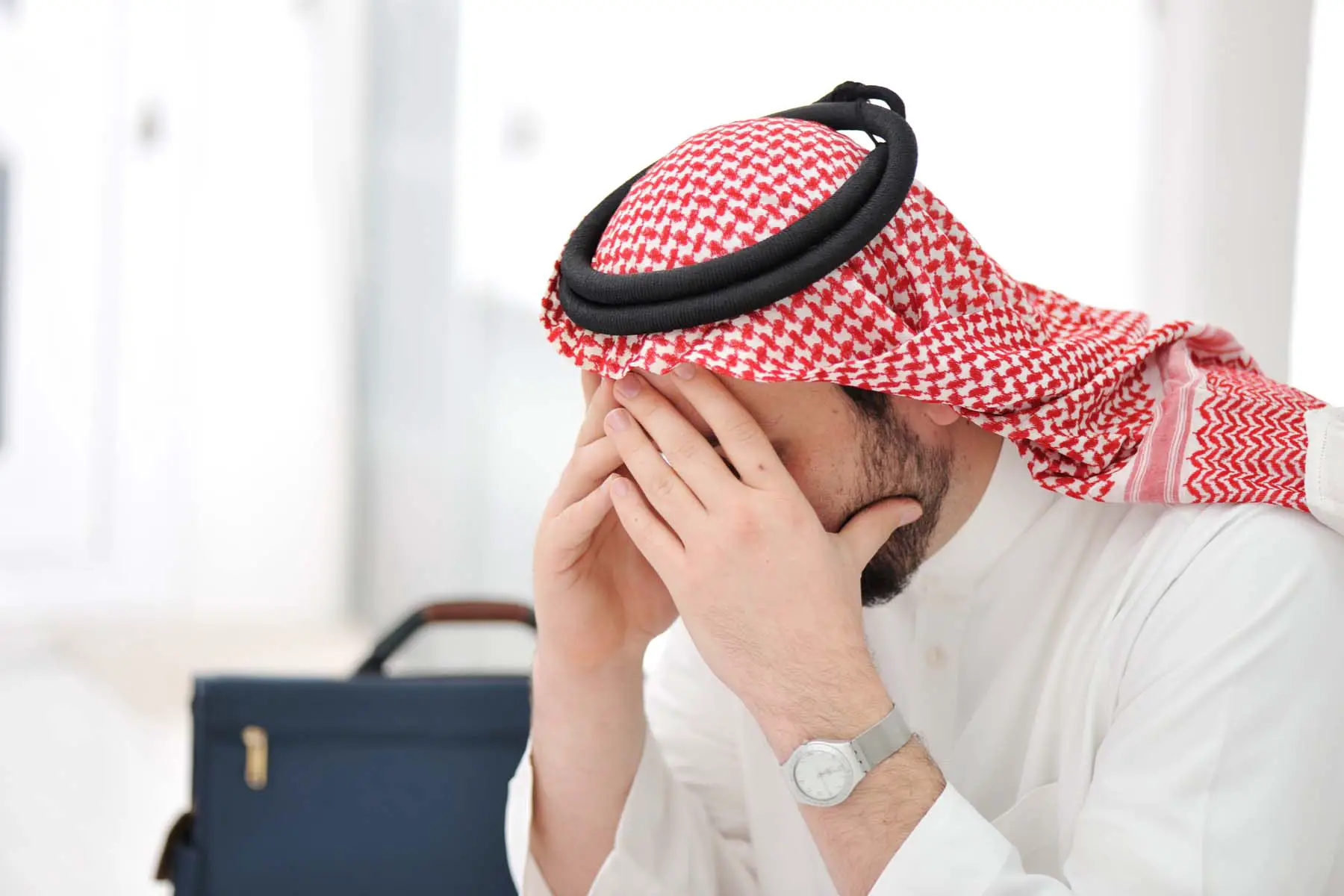 arabic man dealing with mental health issues