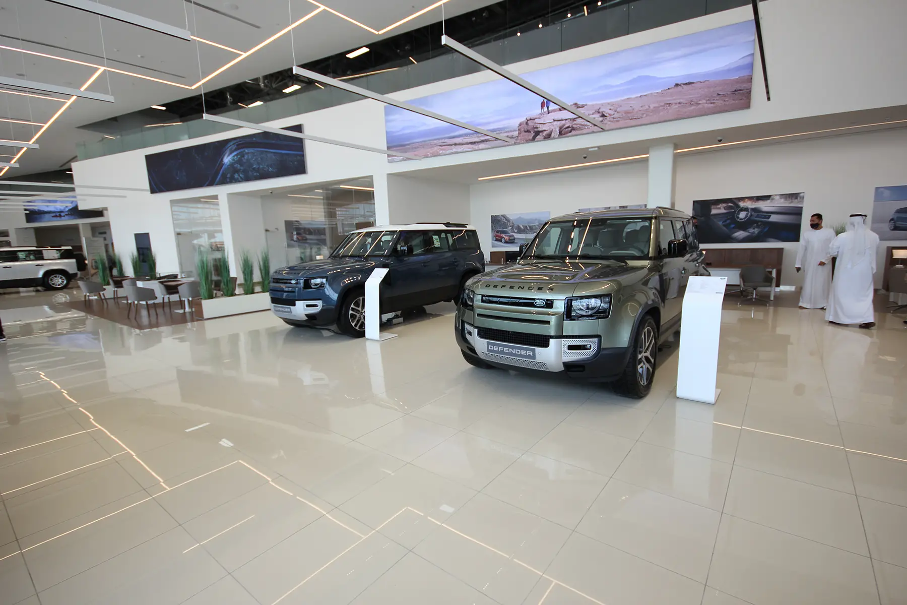 Land Rover dealership showroom in Dubai