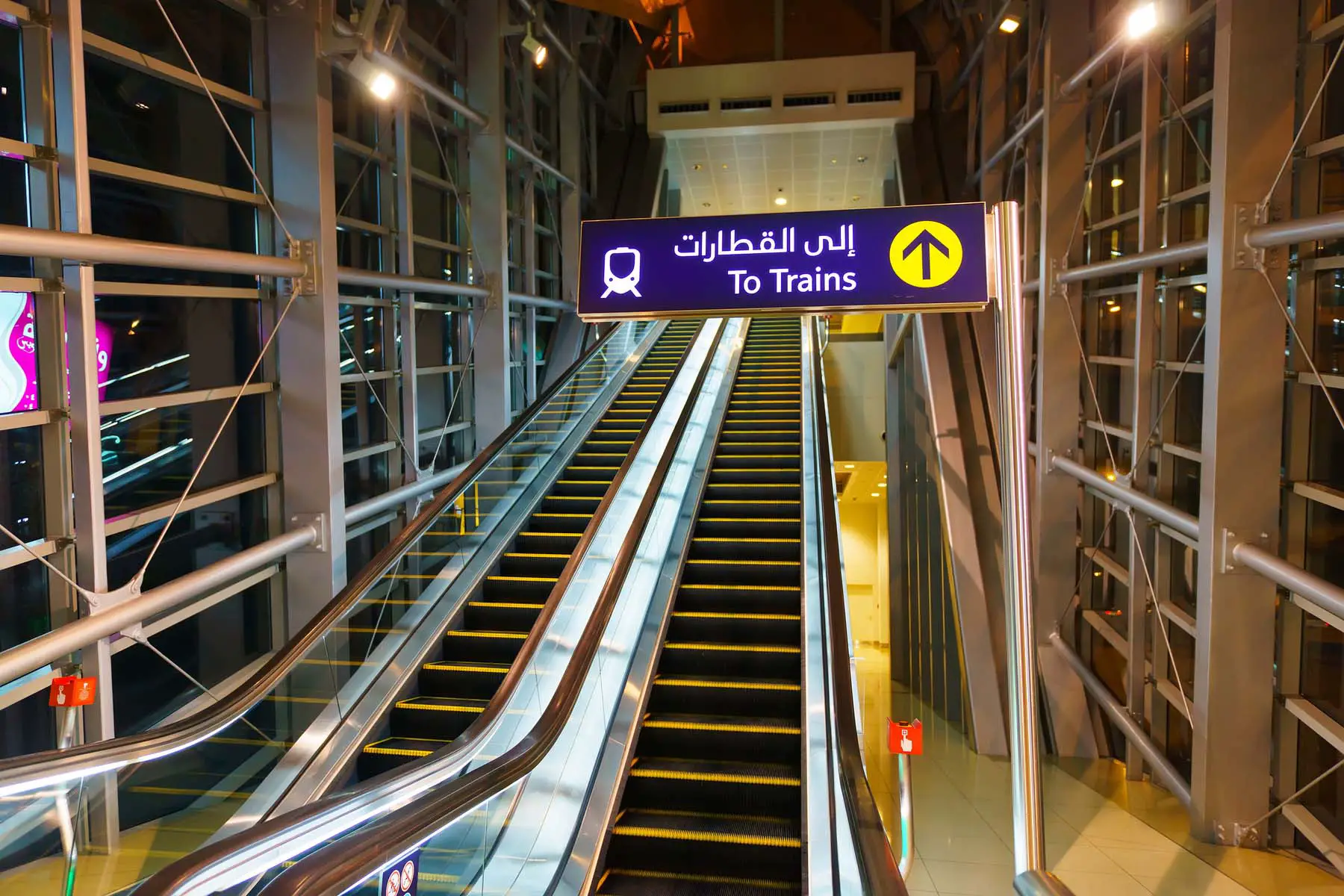escalator in a metro station in UAE