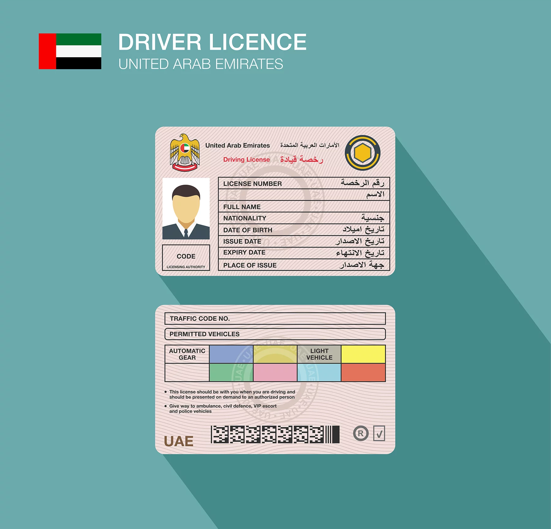 UAE driving license sample