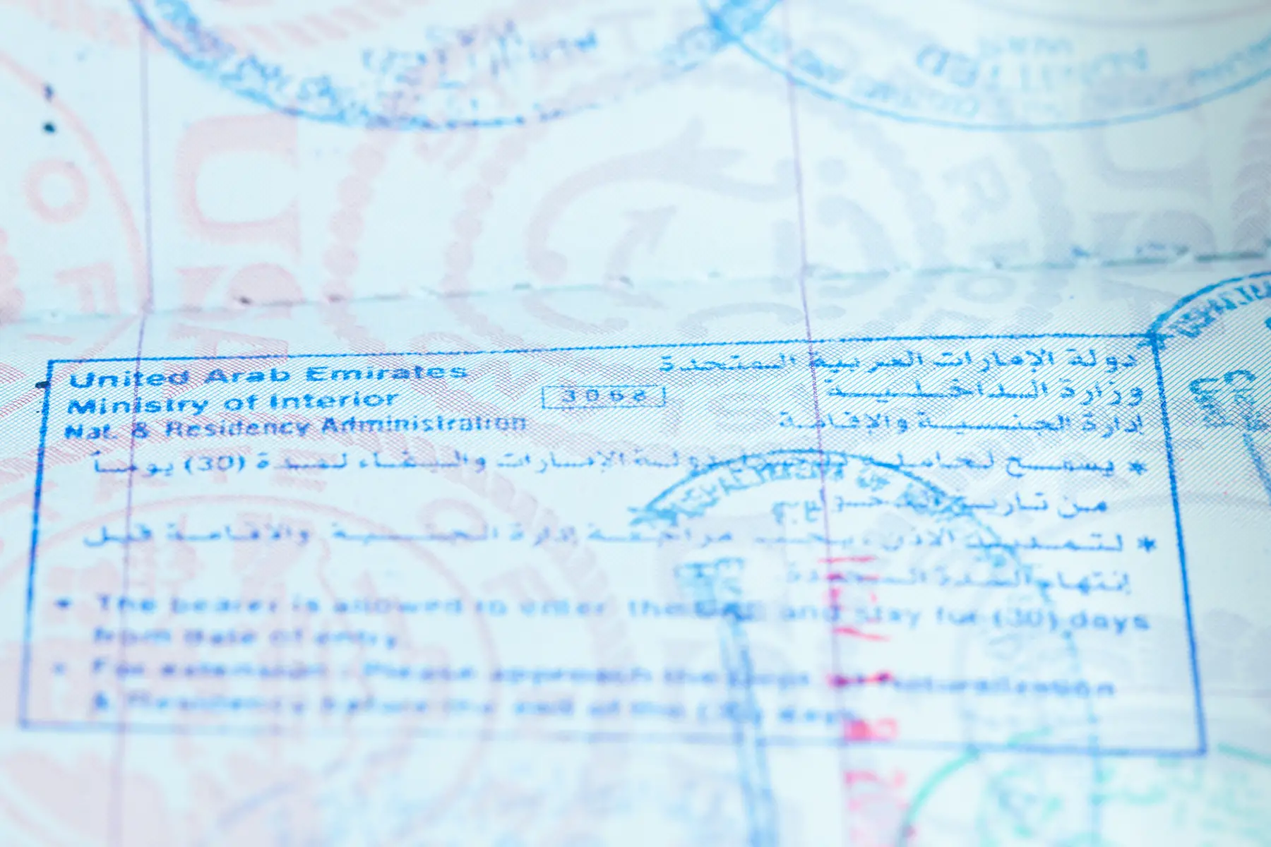 UAE visa stamp