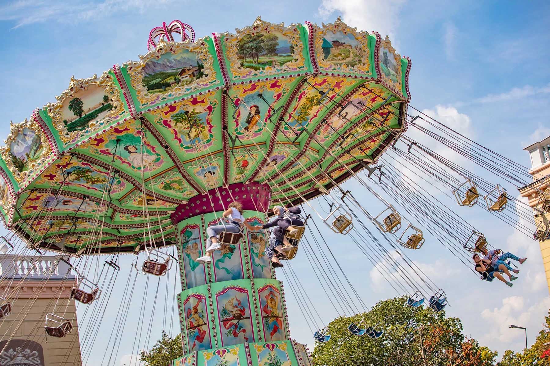 Carousel ride in Prater amusement park, Vienna