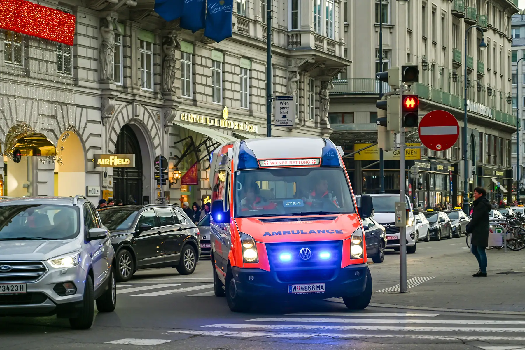 An ambulance in Vienna, Austria