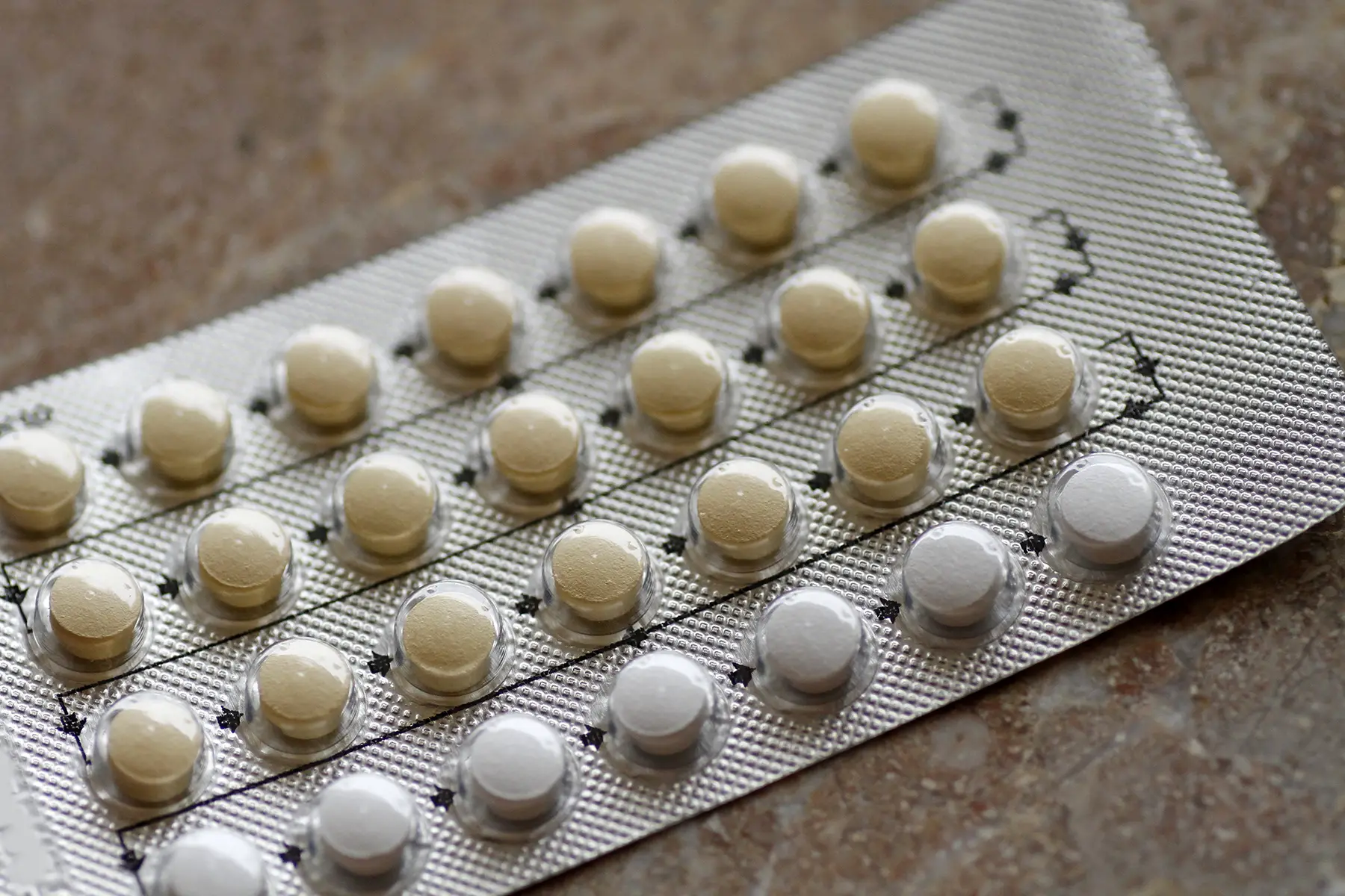 A package of contraceptive pills
