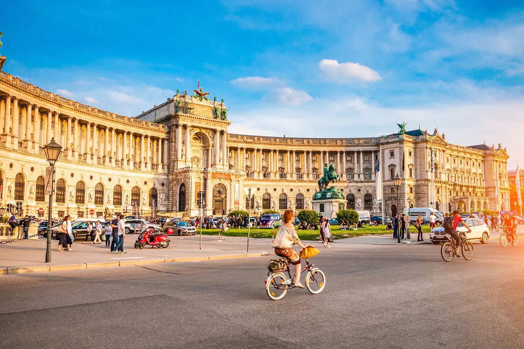 Cyclists in Vienna, Austria