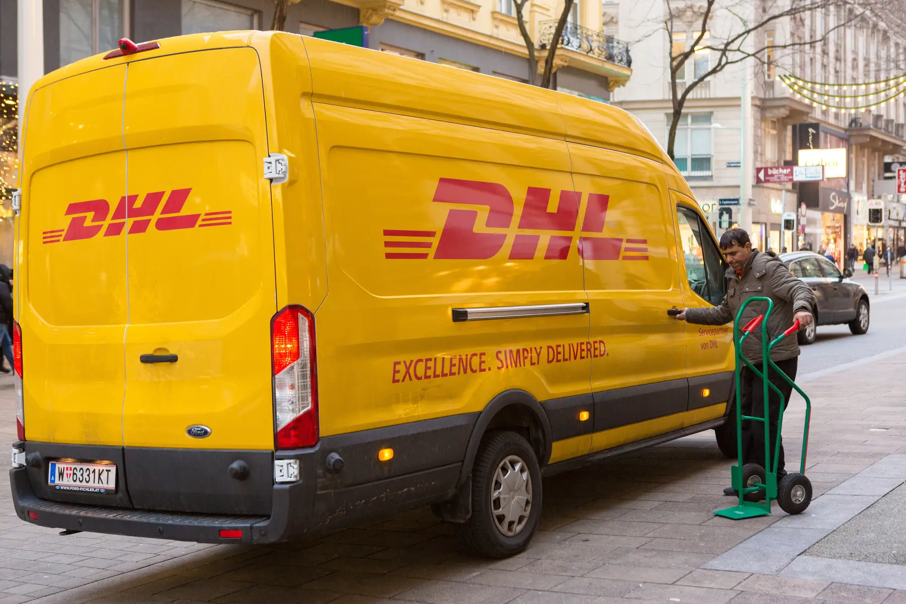 A DHL delivery van in Austria