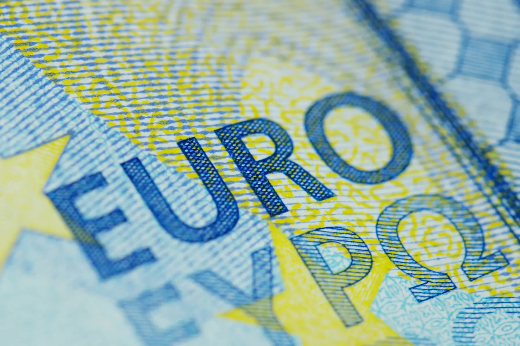 Closeup of a euro note