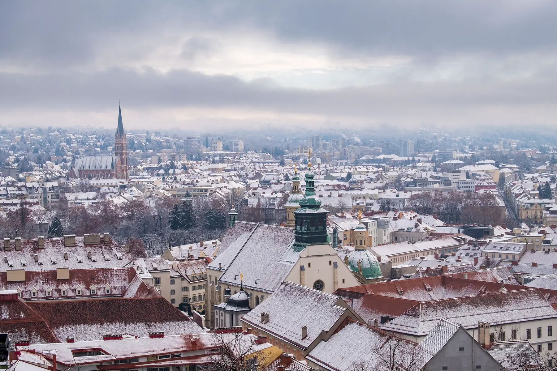 Graz on a snowy day
