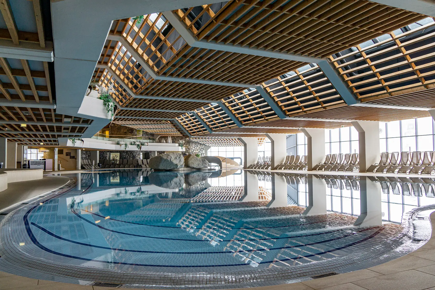 An indoor pool at Olympiabad Seefeld
