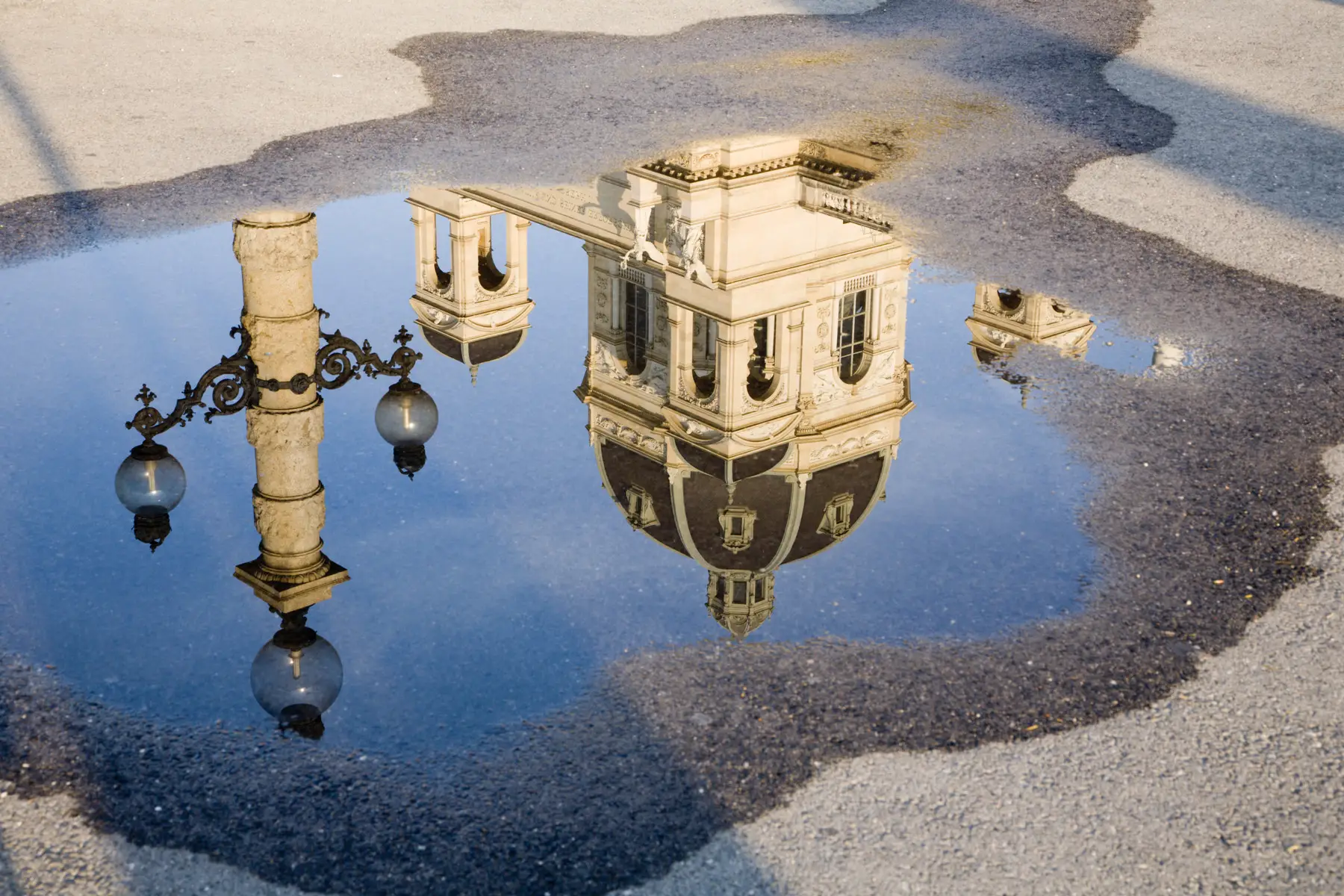 A puddle after the rain in Vienna
