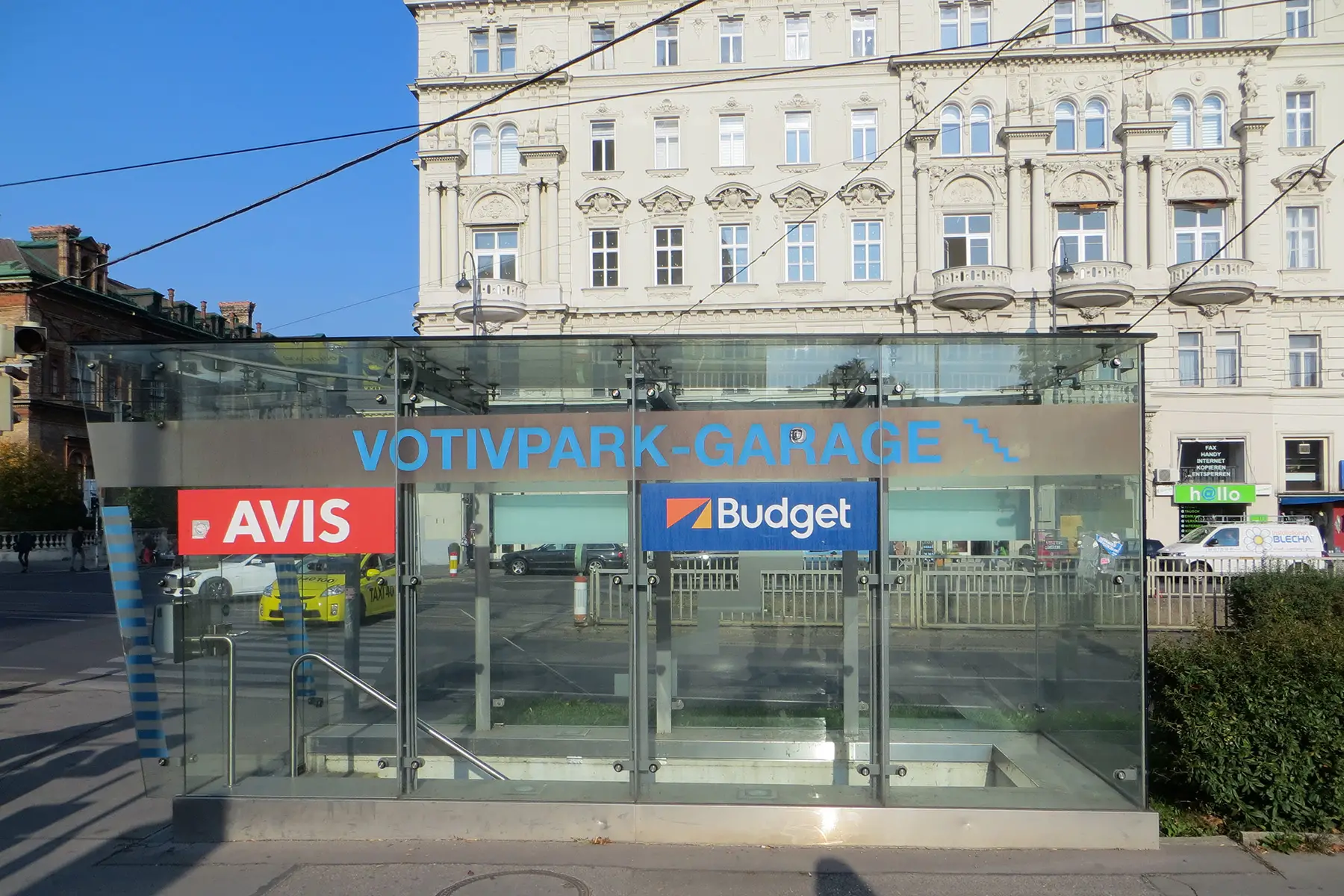 Signs for rental car companies in Vienna, Austria