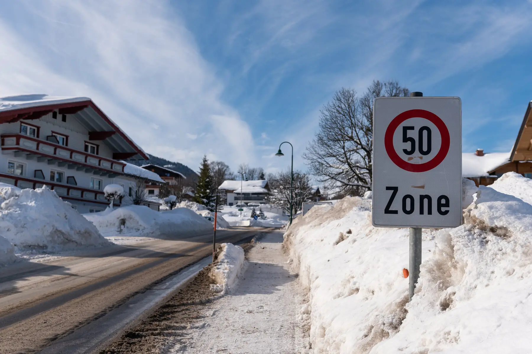 A speed limit sign in Austria