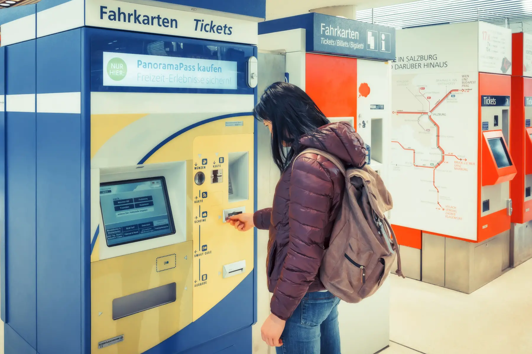 Train ticket machines in Salzburg