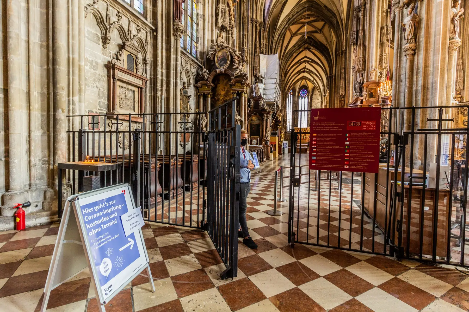 covid vaccination centre austria inside st stephens cathedral vienna