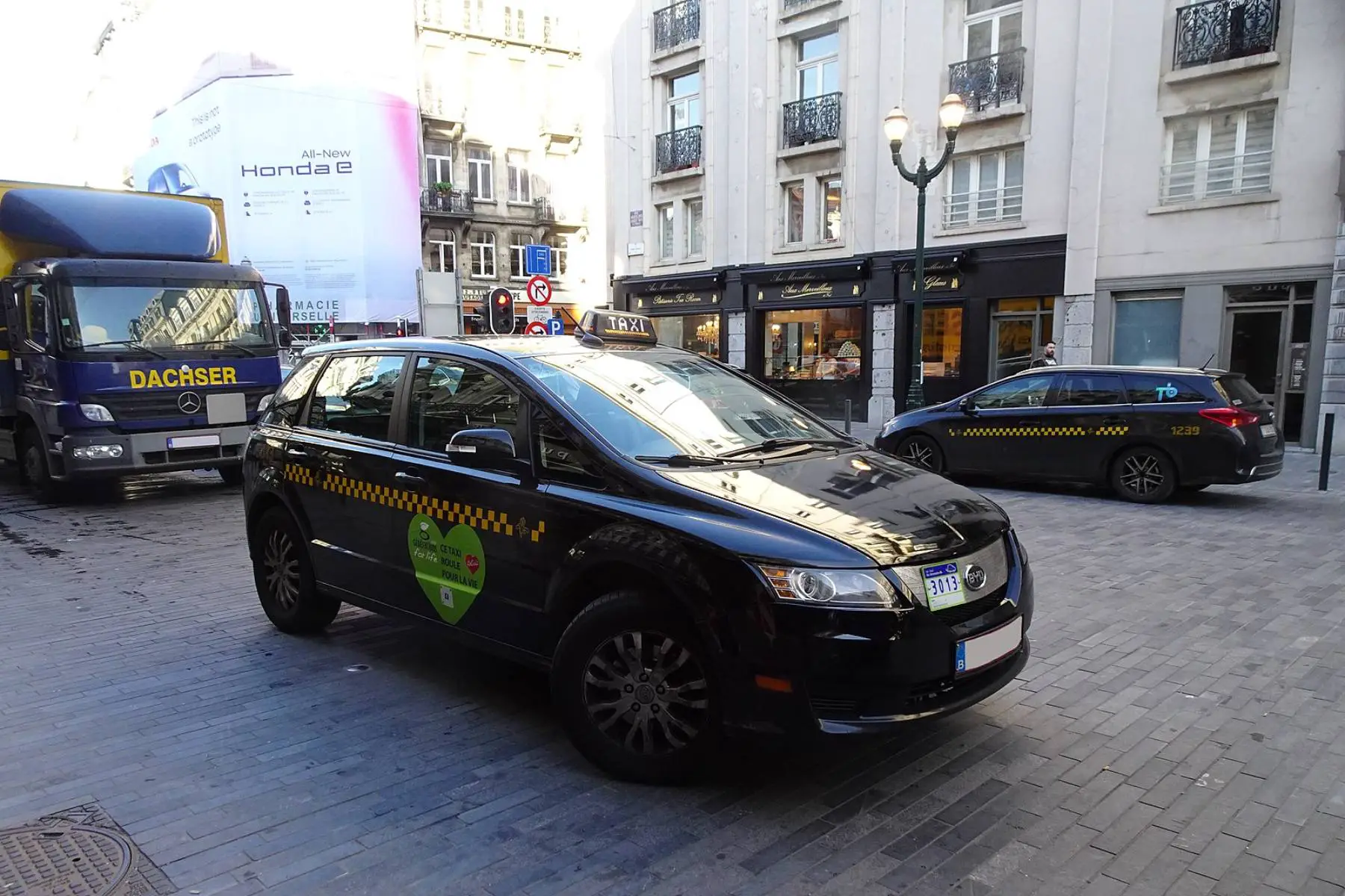 A taxi in Brussels, Belgium