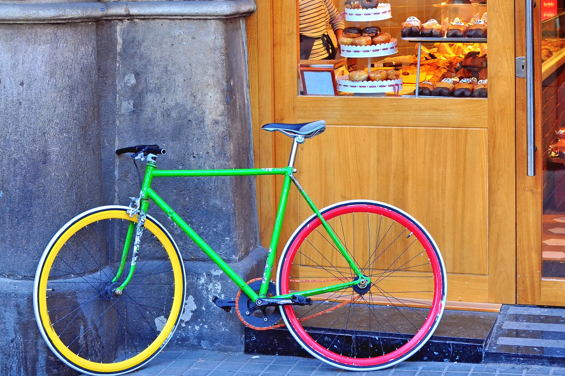 Colorful bicycle on a street in Belgium