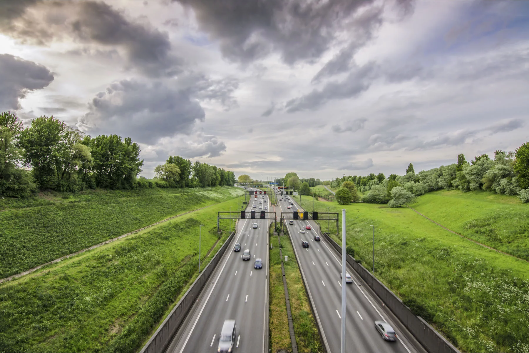cars driving on a highway in Antwerp, Belgium