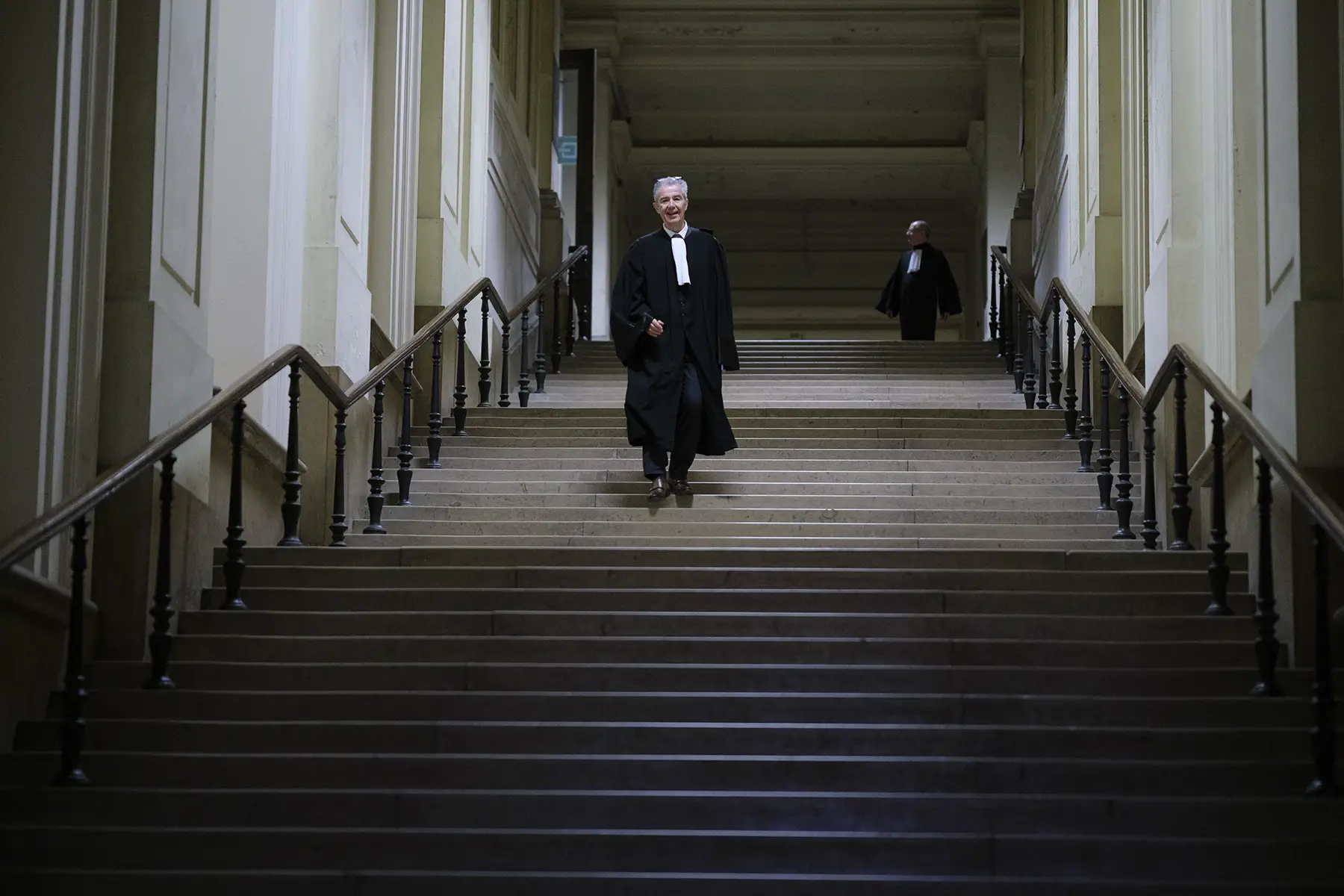 Lawyer walks through the Palace of Justice in Brussels
