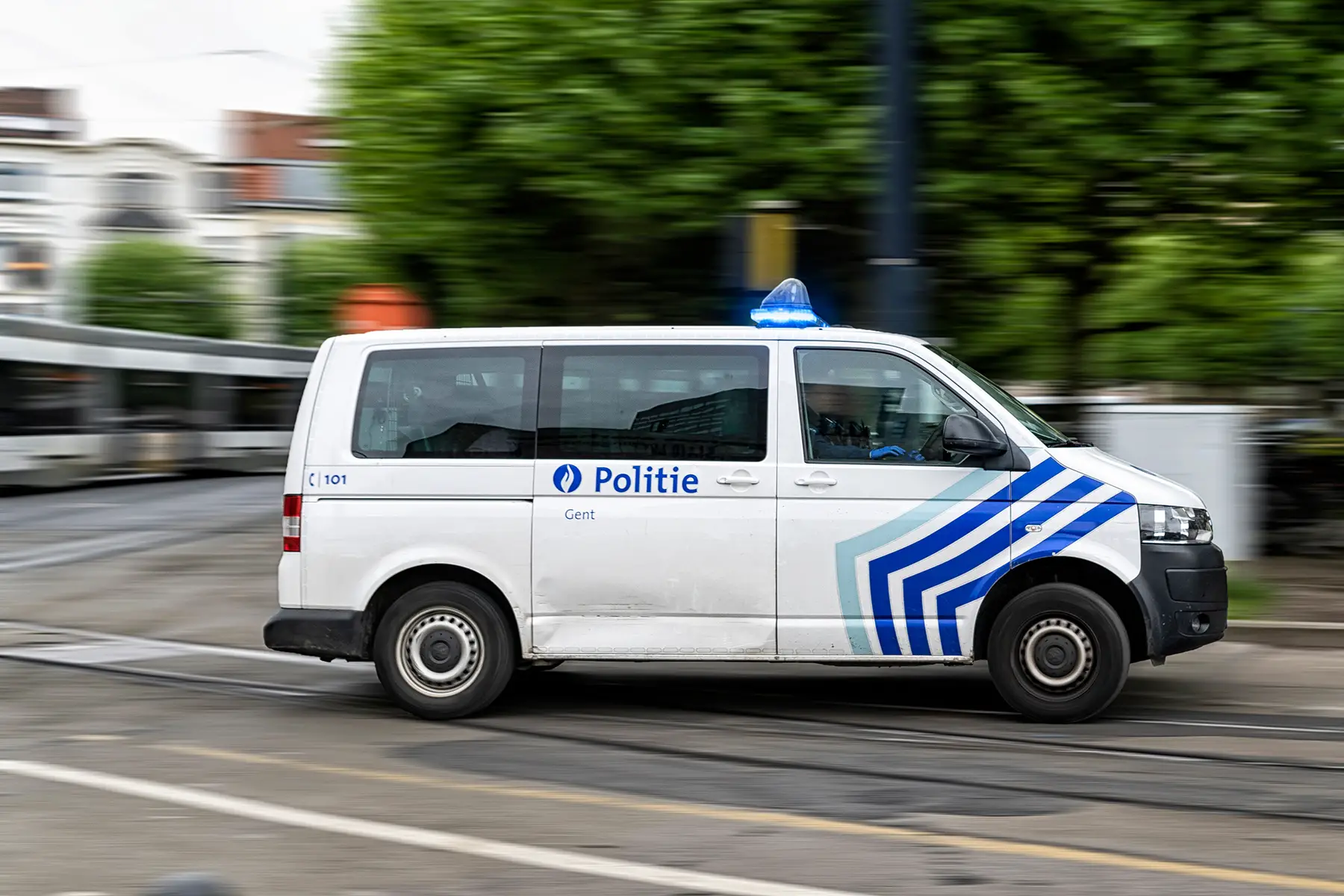 Police van in Gent, Belgium