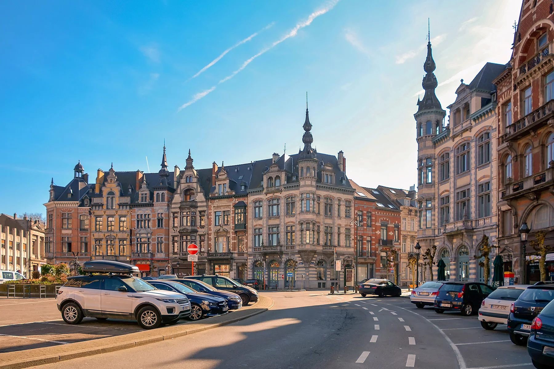 Street view of Schaerbeek, one of the northern neighborhoods of Brussels