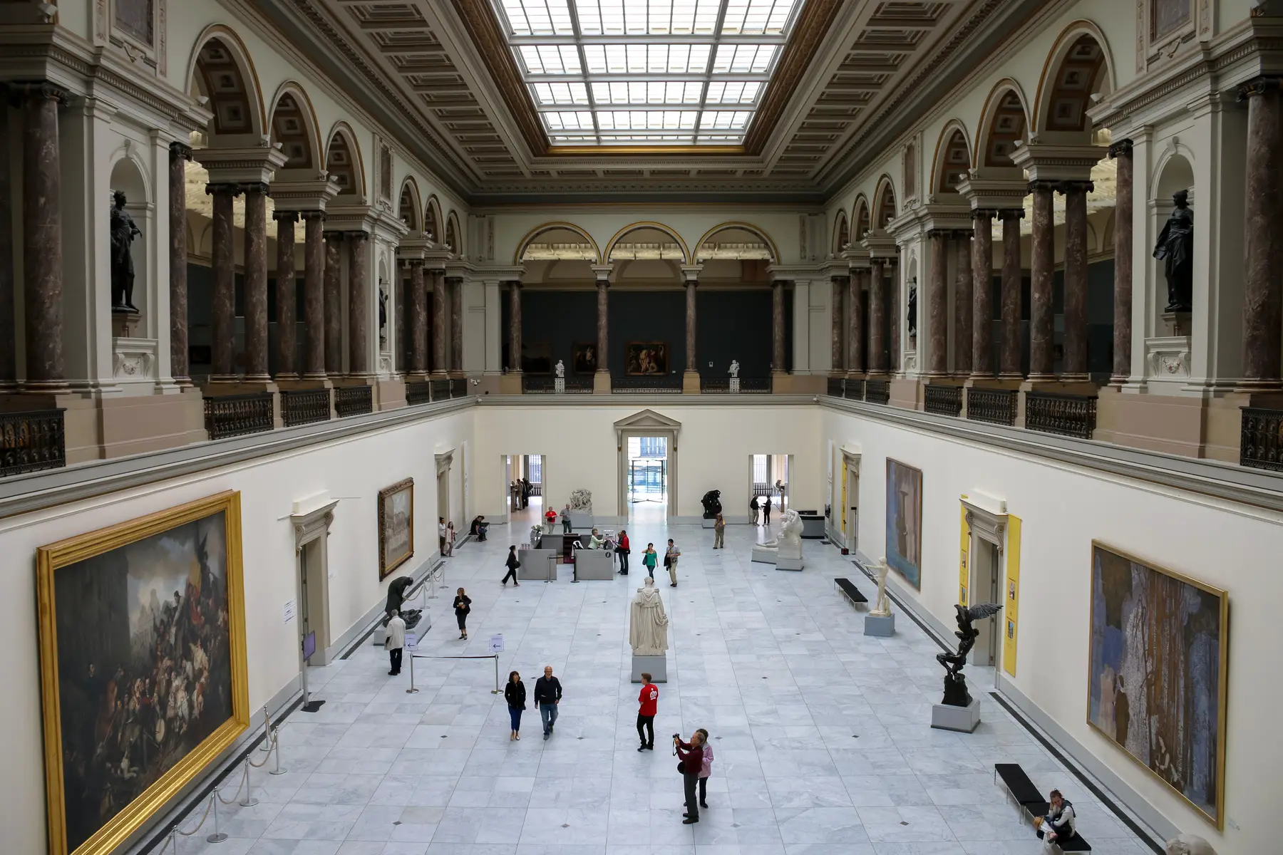 Visitors at the Royal Museum of Fine Arts in Brussels, Belgium
