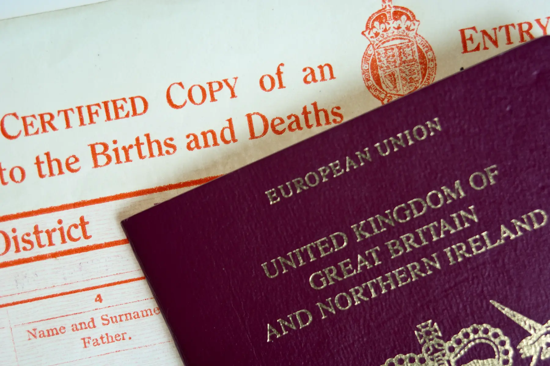 A British birth certificate