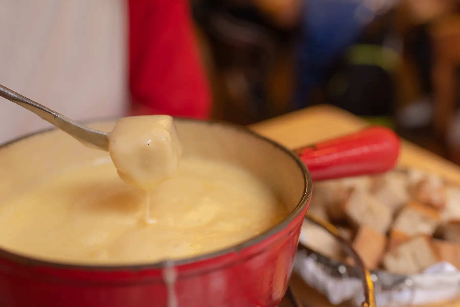 Cheese fondue at a restaurant in Switzerland