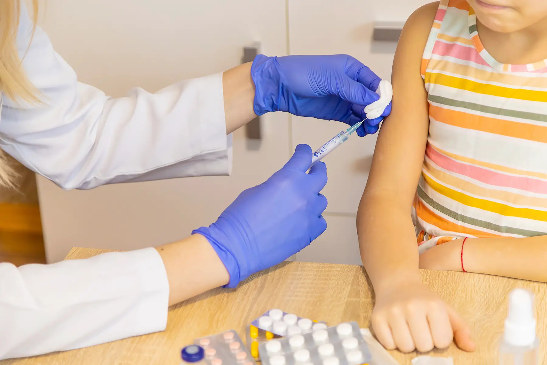 a child receiving a vaccination