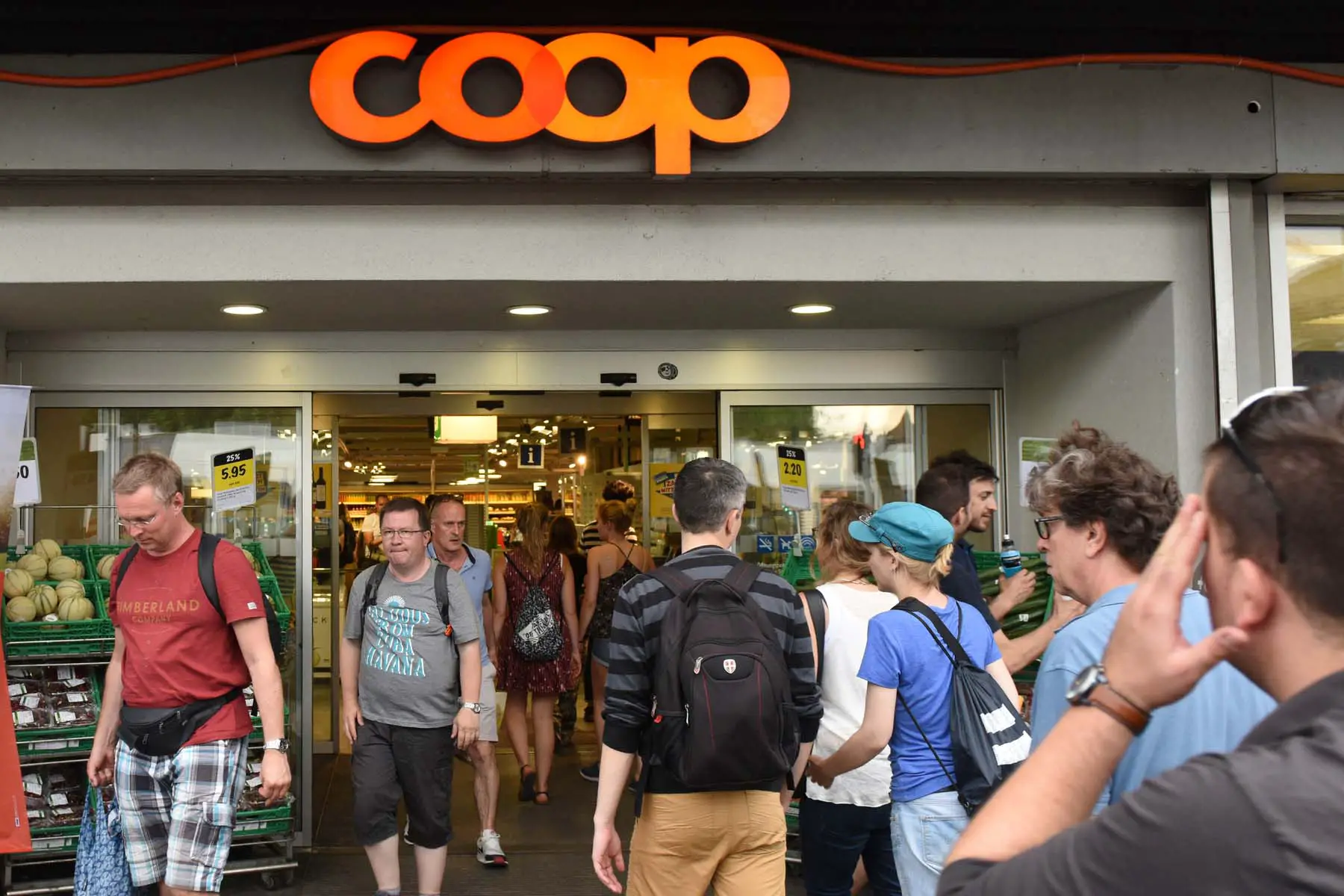 busy coop swiss supermarkets