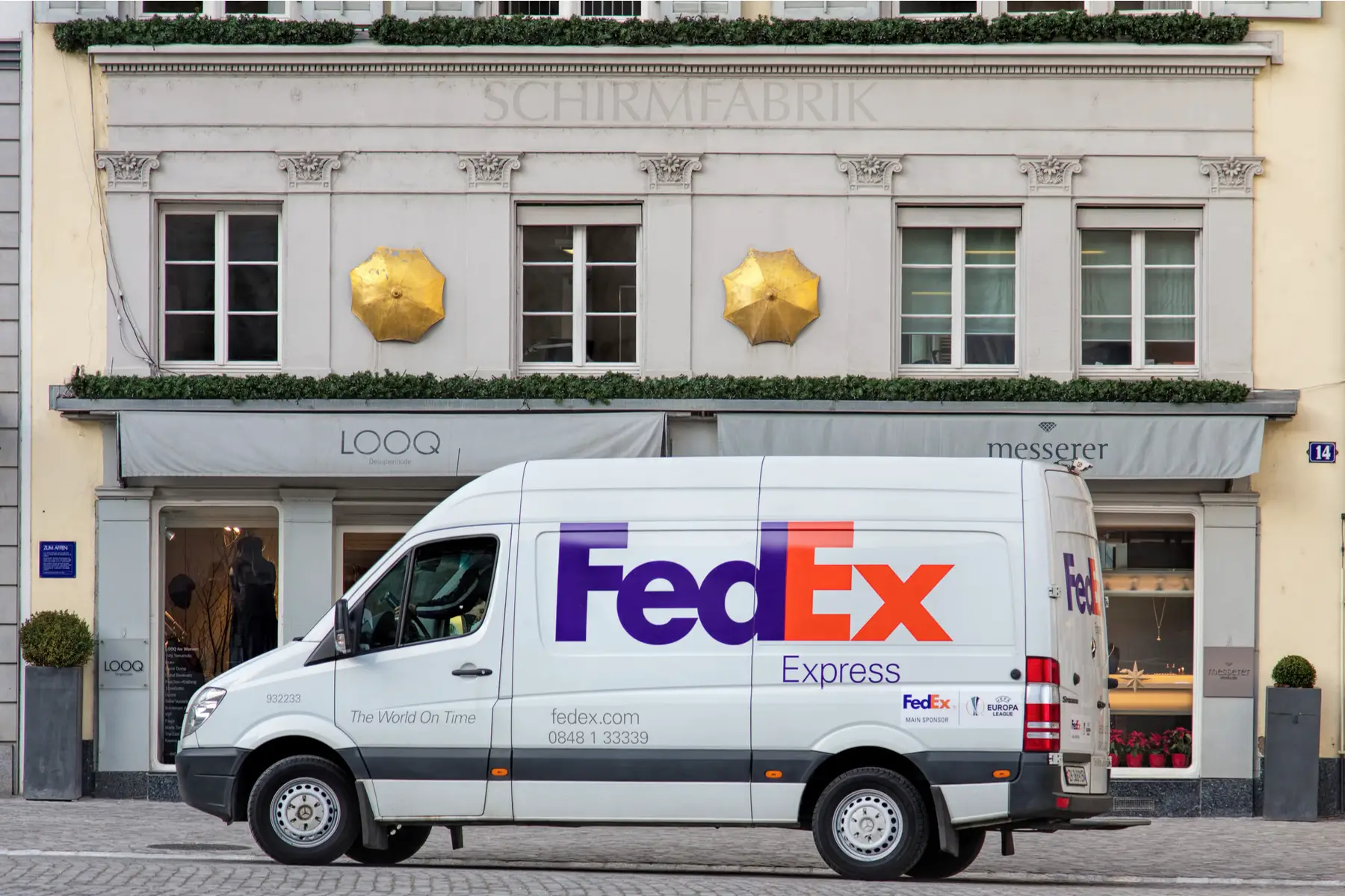 FedEx van in Zurich