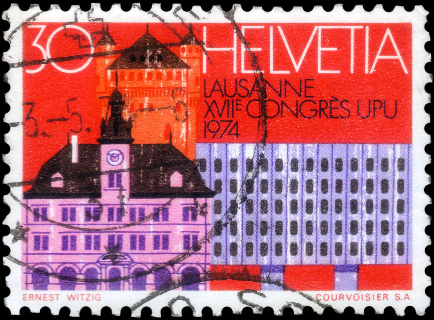 Historic Swiss postage stamp
