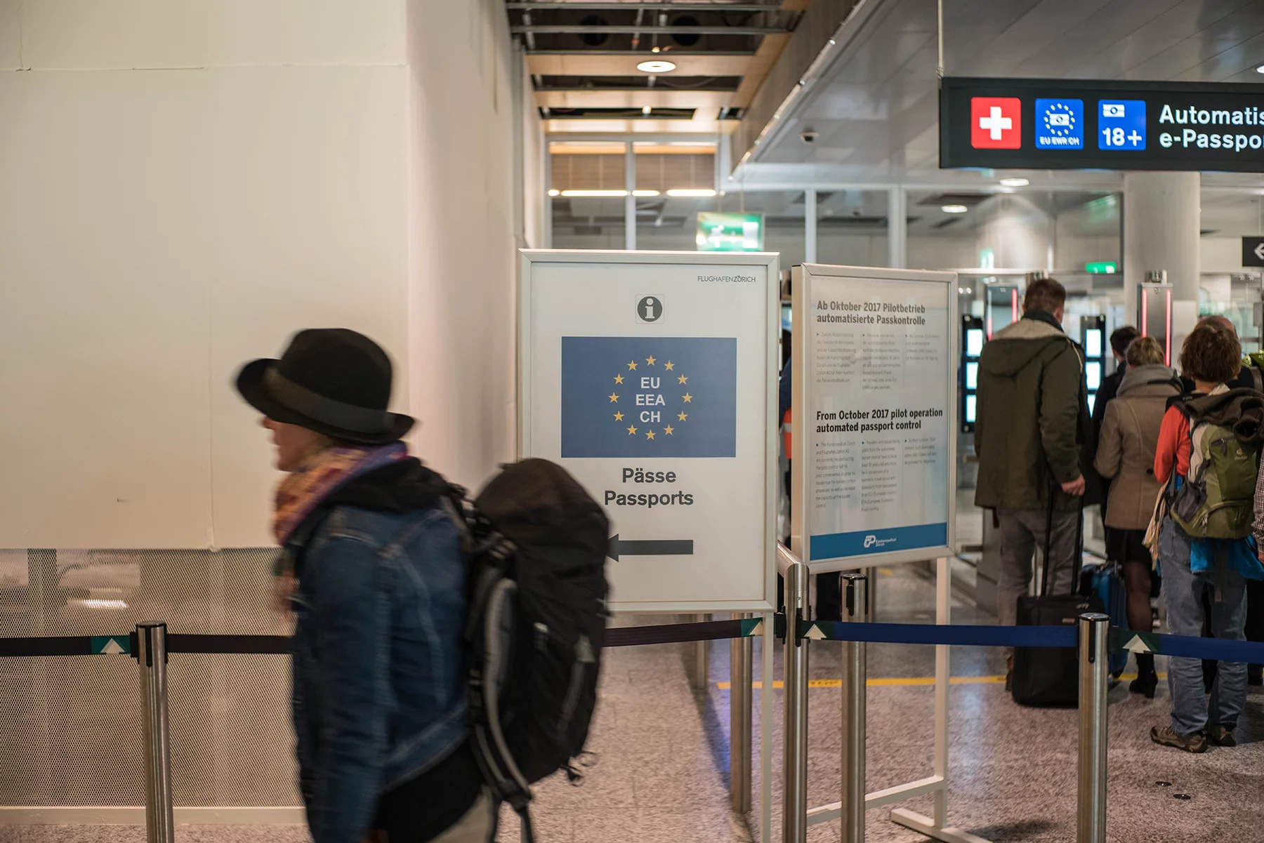 Immigration desk at Zurich Airport