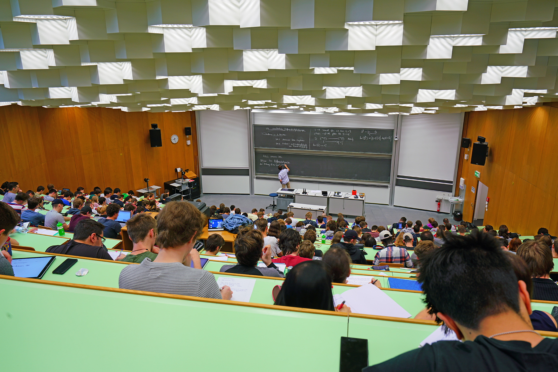 Students in a lecture hall at ETH Zurich