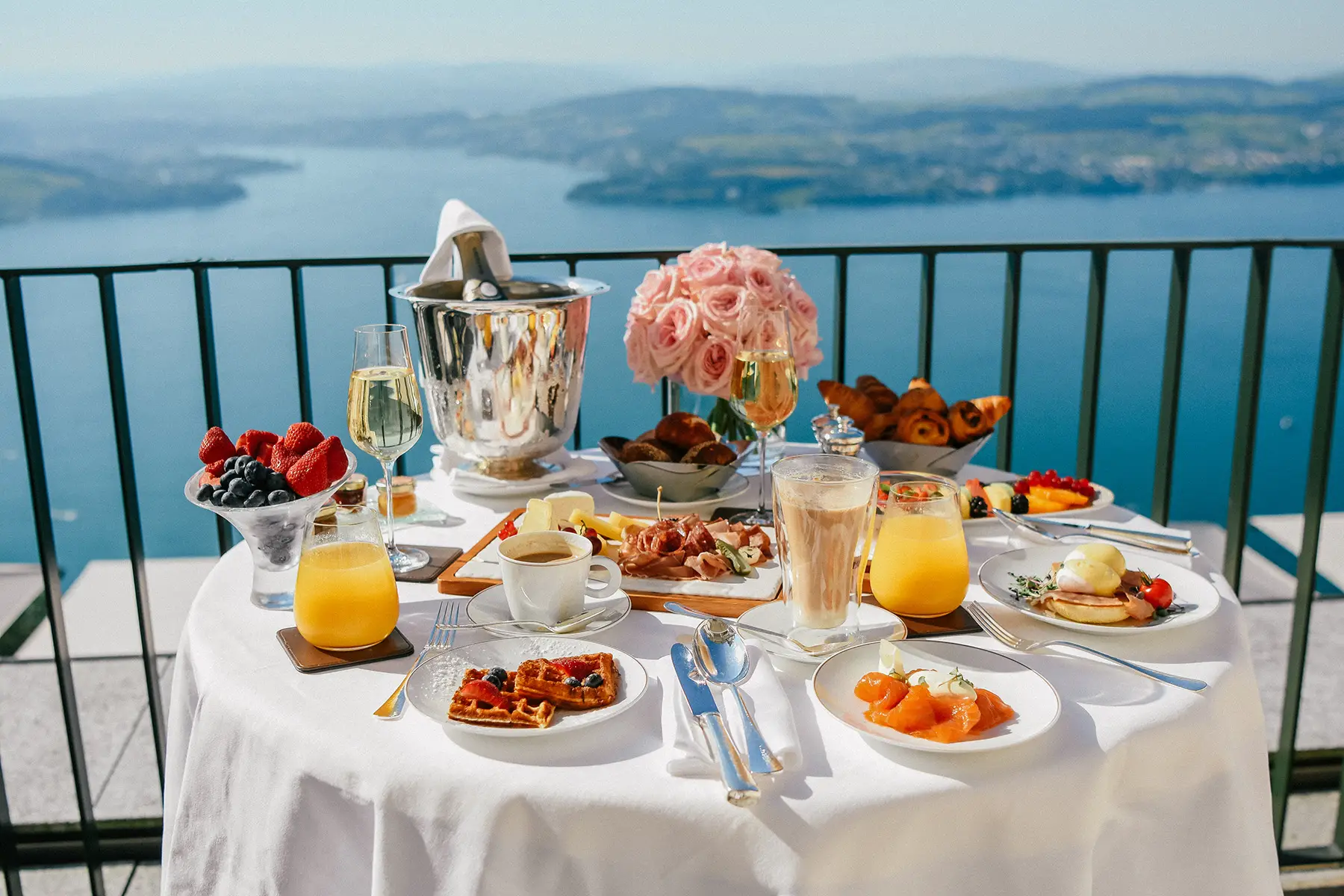 Luxurious Swiss breakfast