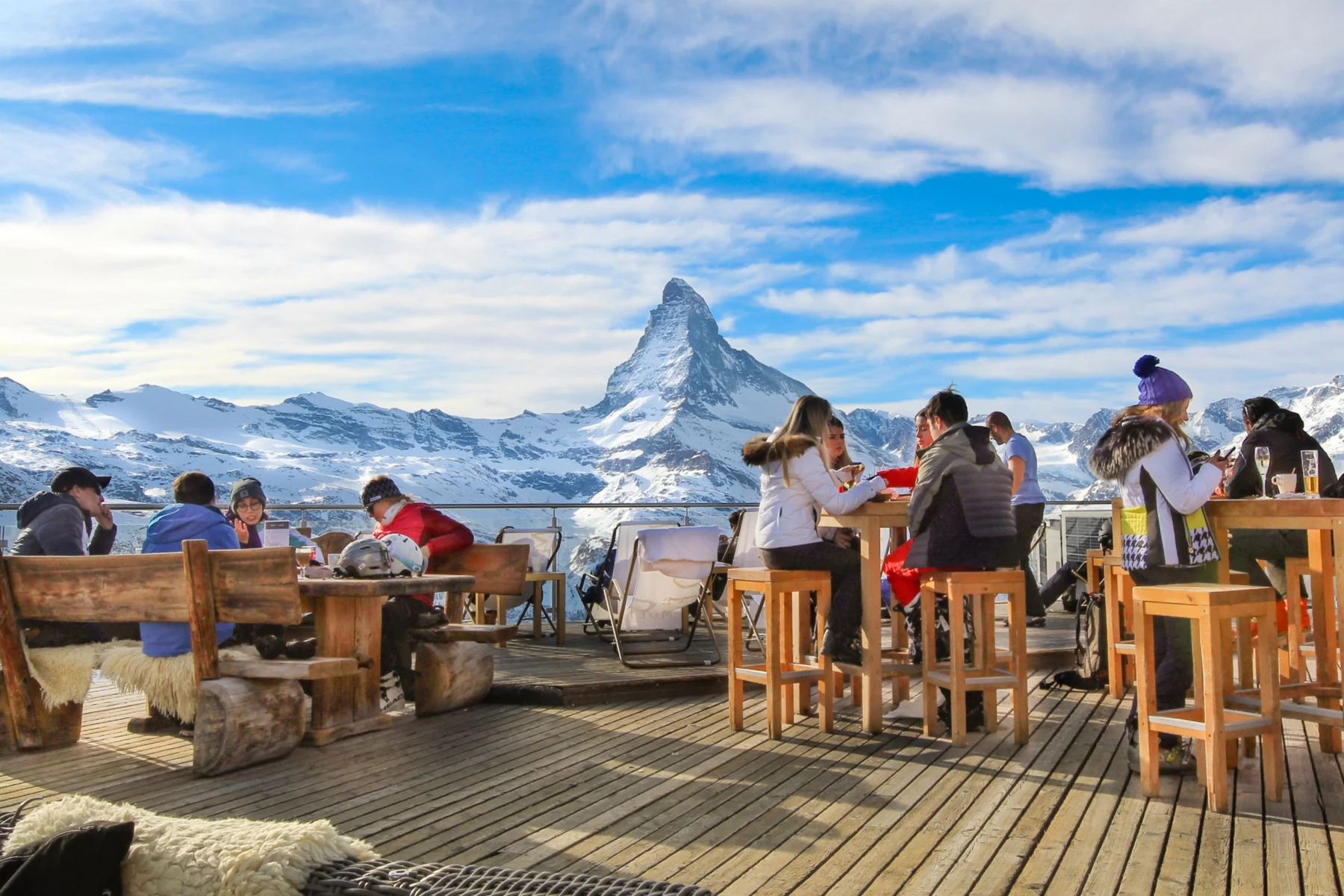 Outdoor restaurant in Zermatt, Switzerland