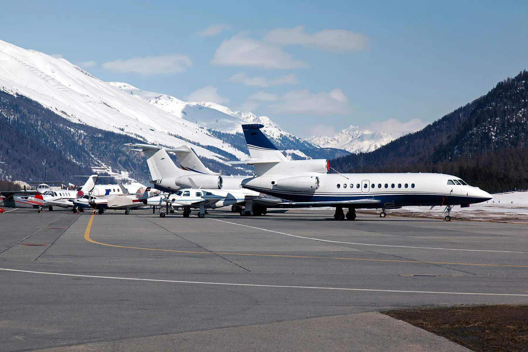 Private jets in St. Moritz