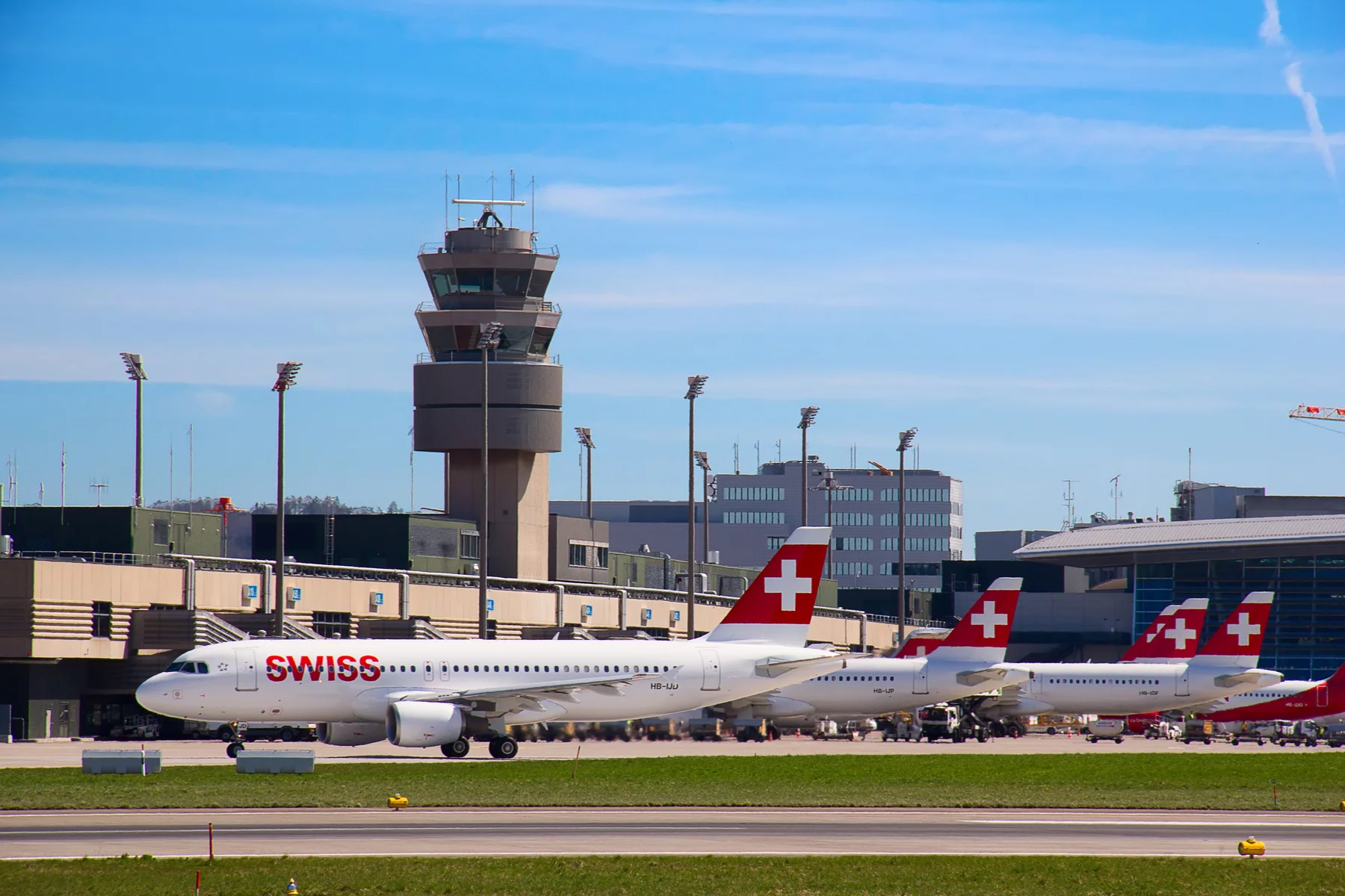 Swiss Air Lines planes at Zurich International Airport