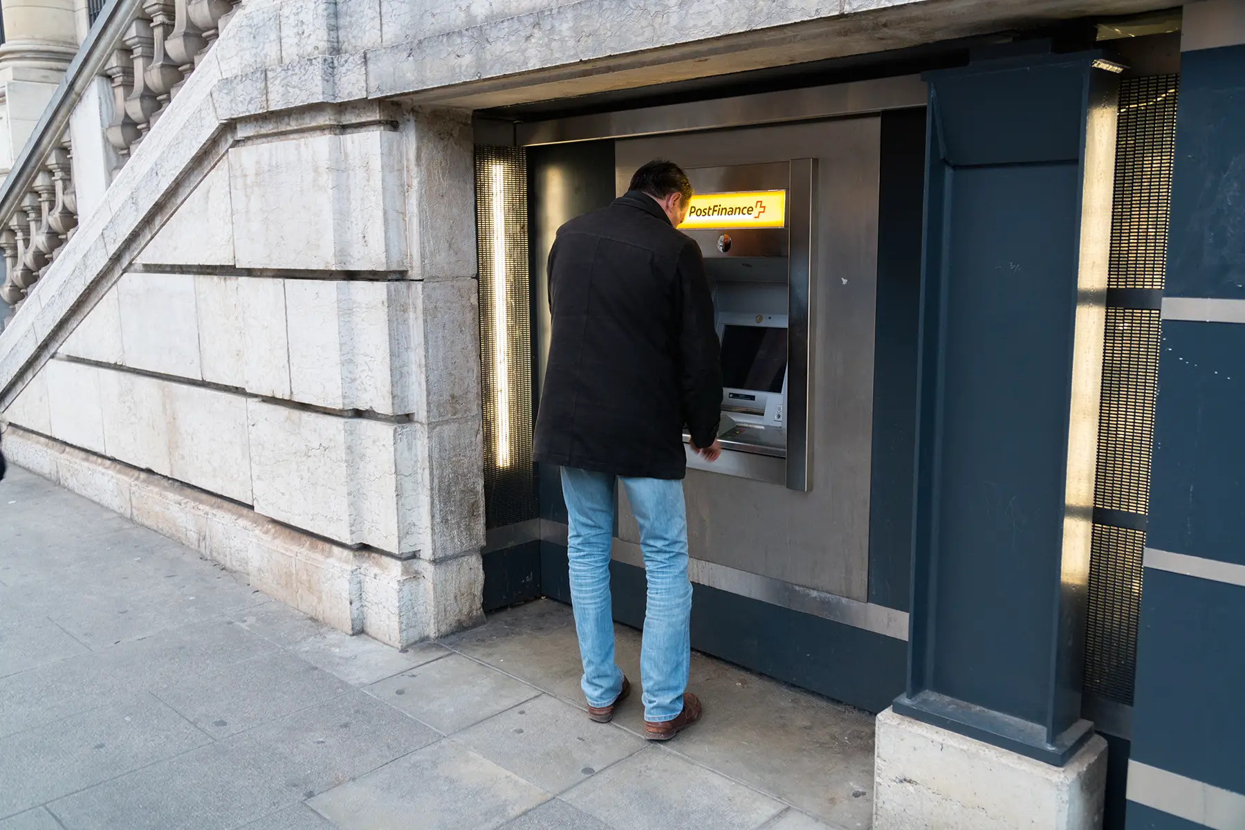 Swiss bank ATM in Geneva