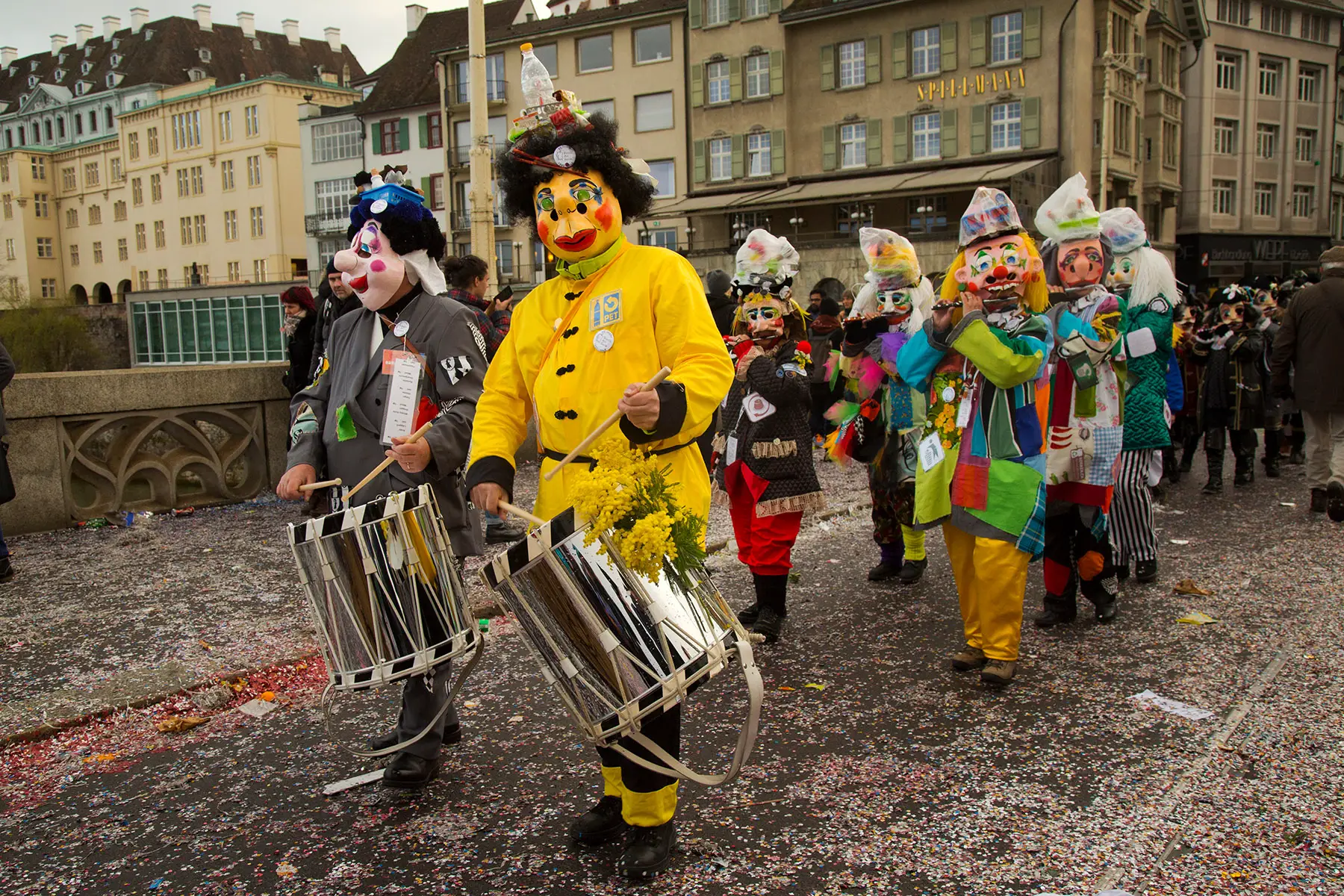 A Swiss Carnival parade in Basel