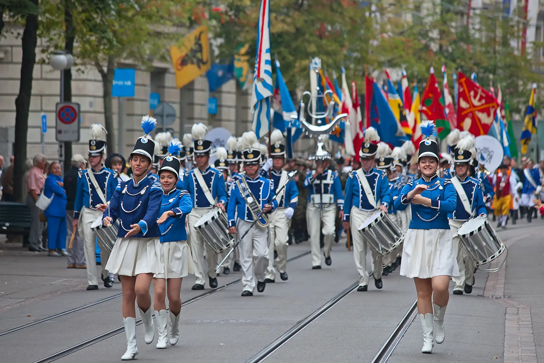 A Swiss National Day parade in Zurich