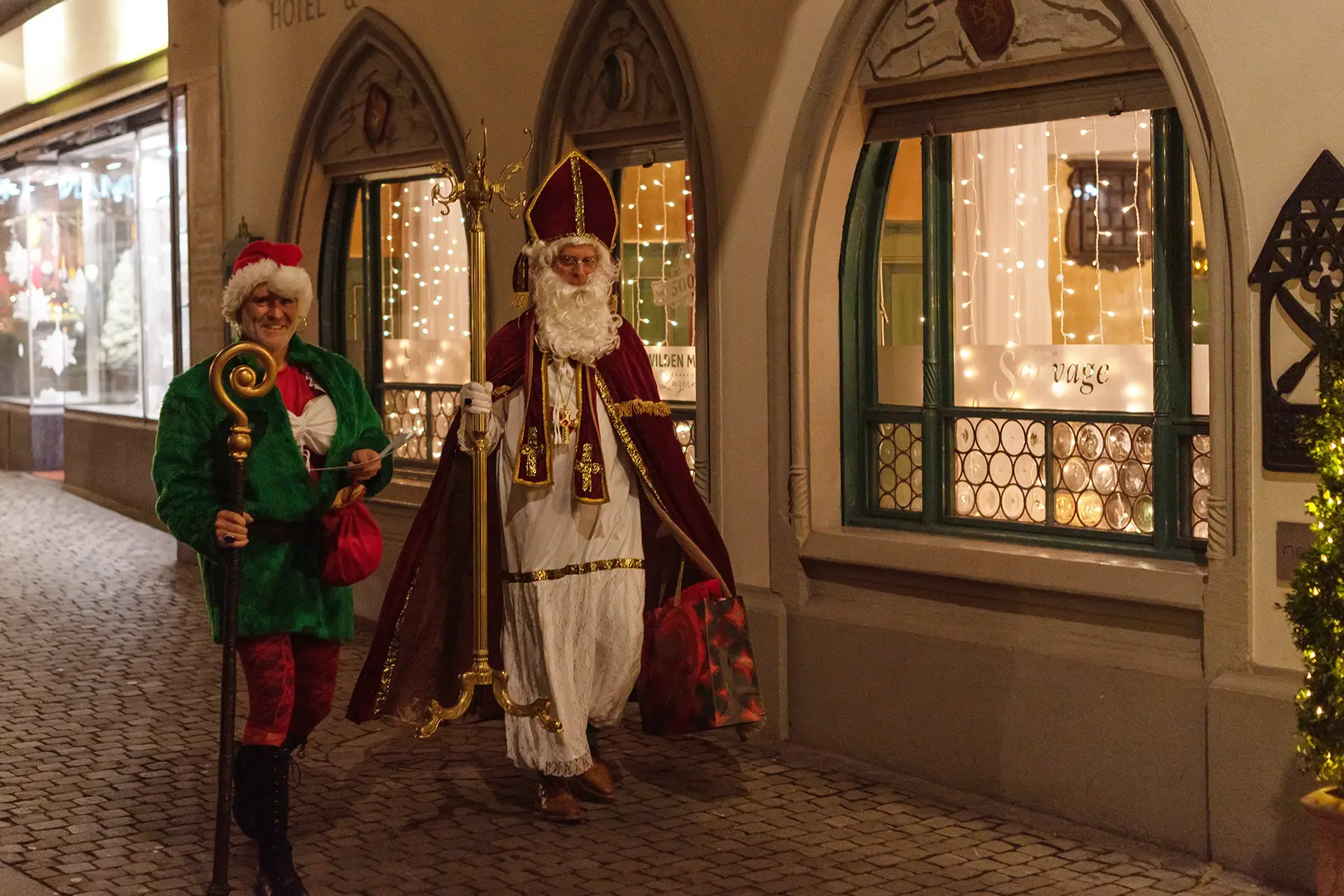 A Swiss Samichlaus roams the streets of Lucerne