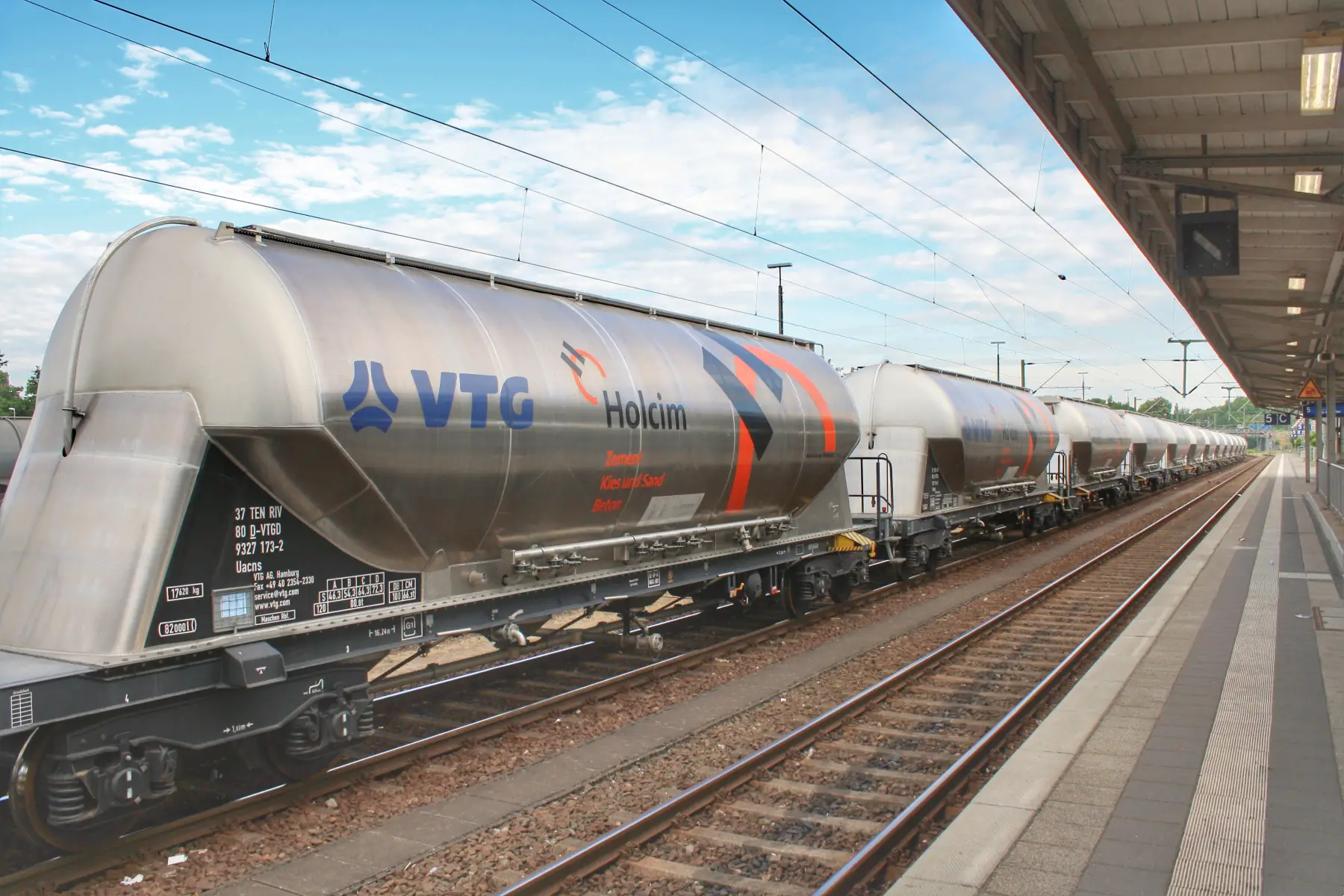 Holcim cement tanks train car owned by Swiss billionaire Thomas Schmidheiny