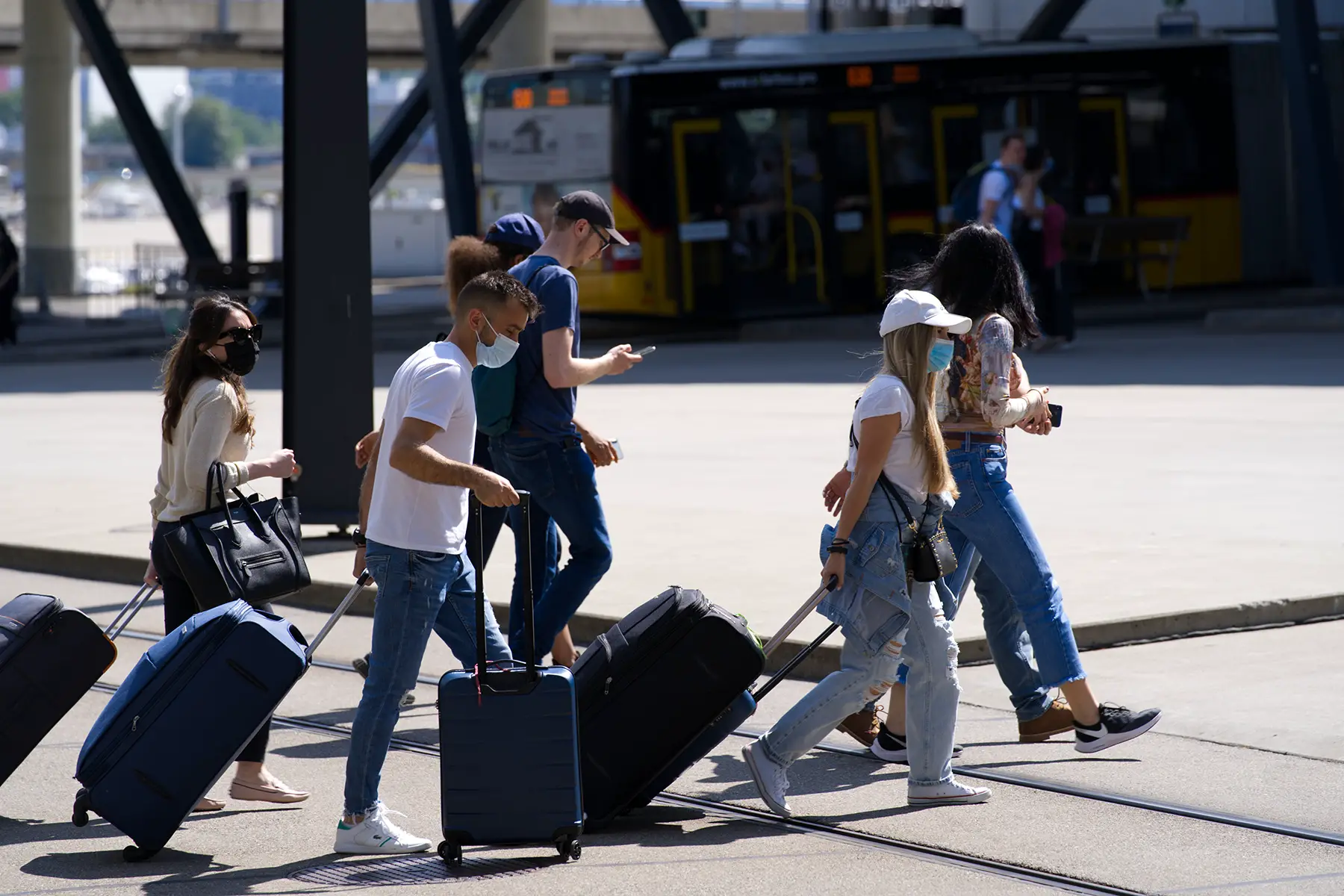 Tourists at Zurich airport