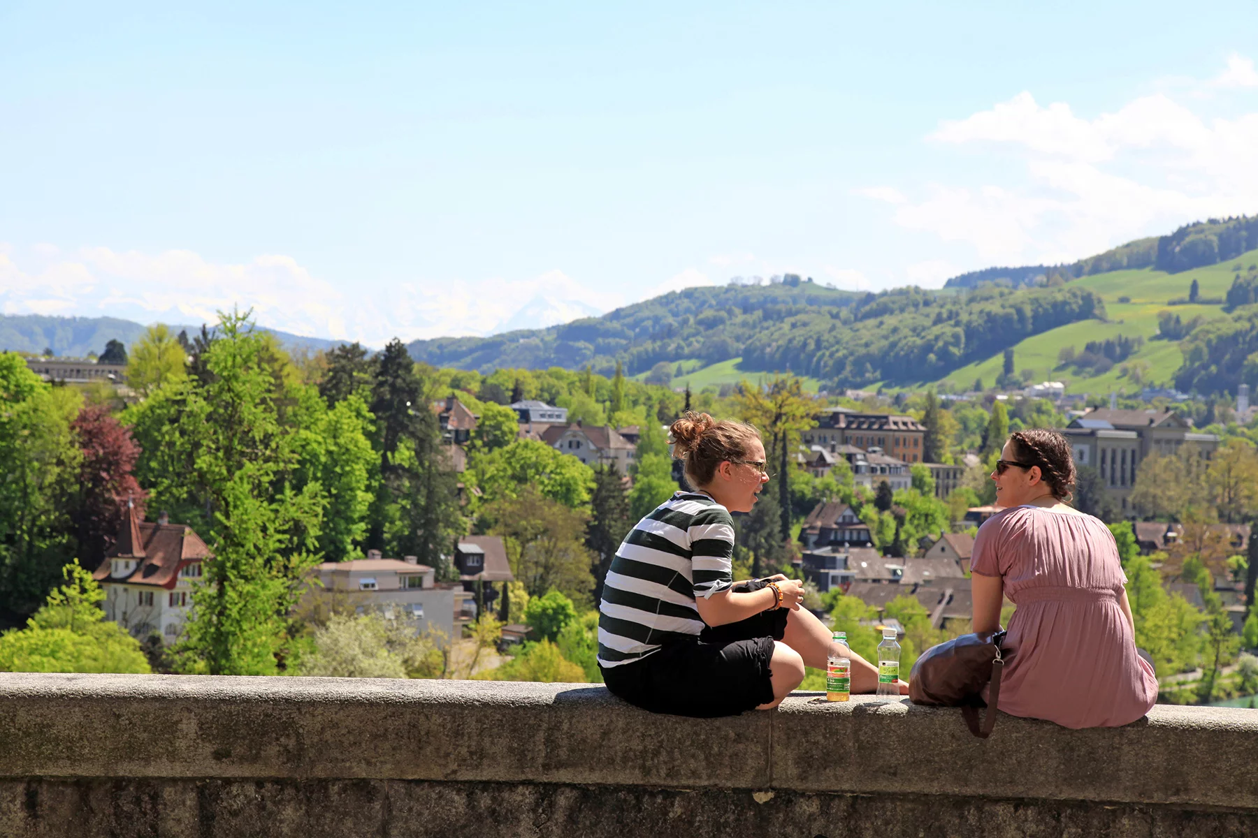 University students talking in Bern, Switzerland