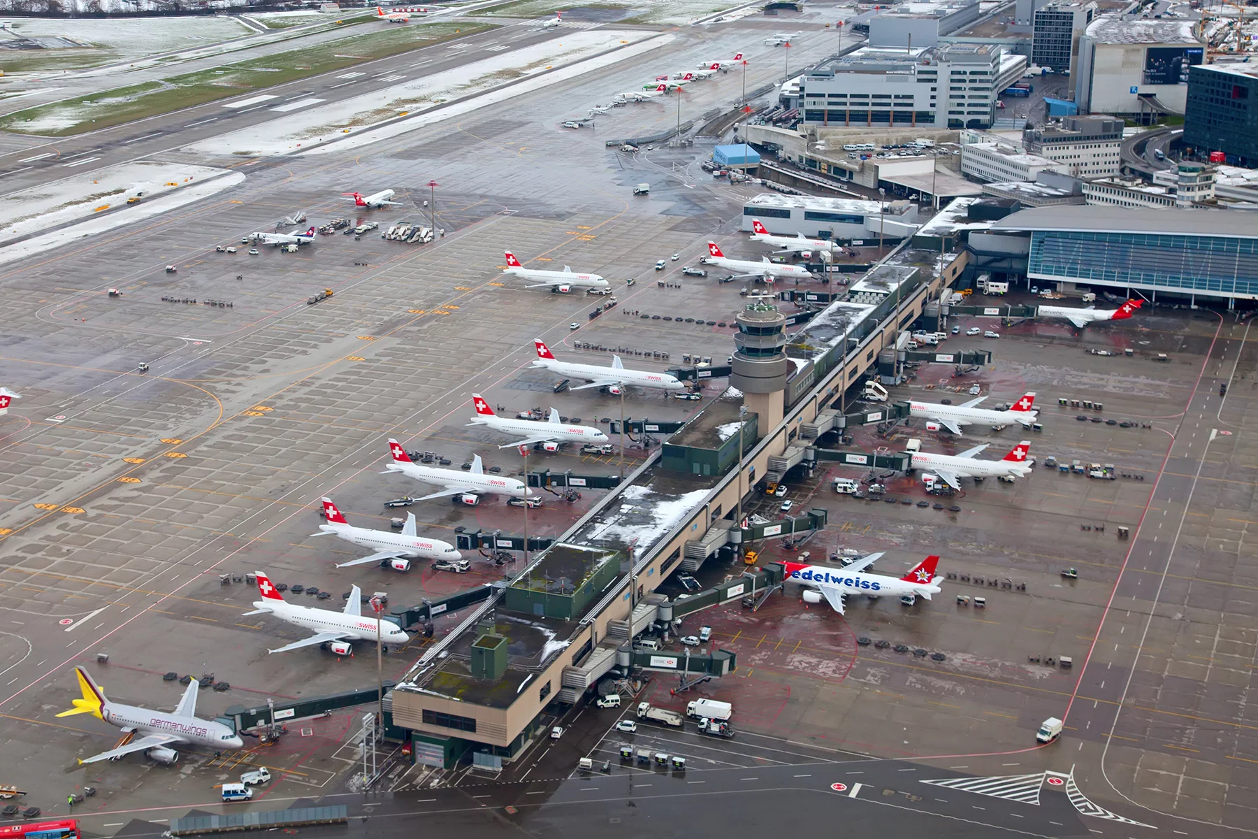 Zurich Airport from overhead