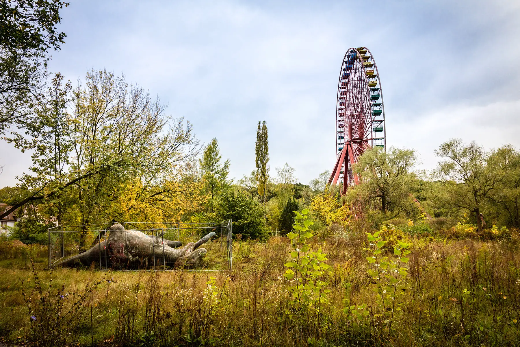 Abandoned Ferris wheel at Spreepark in Berlin
