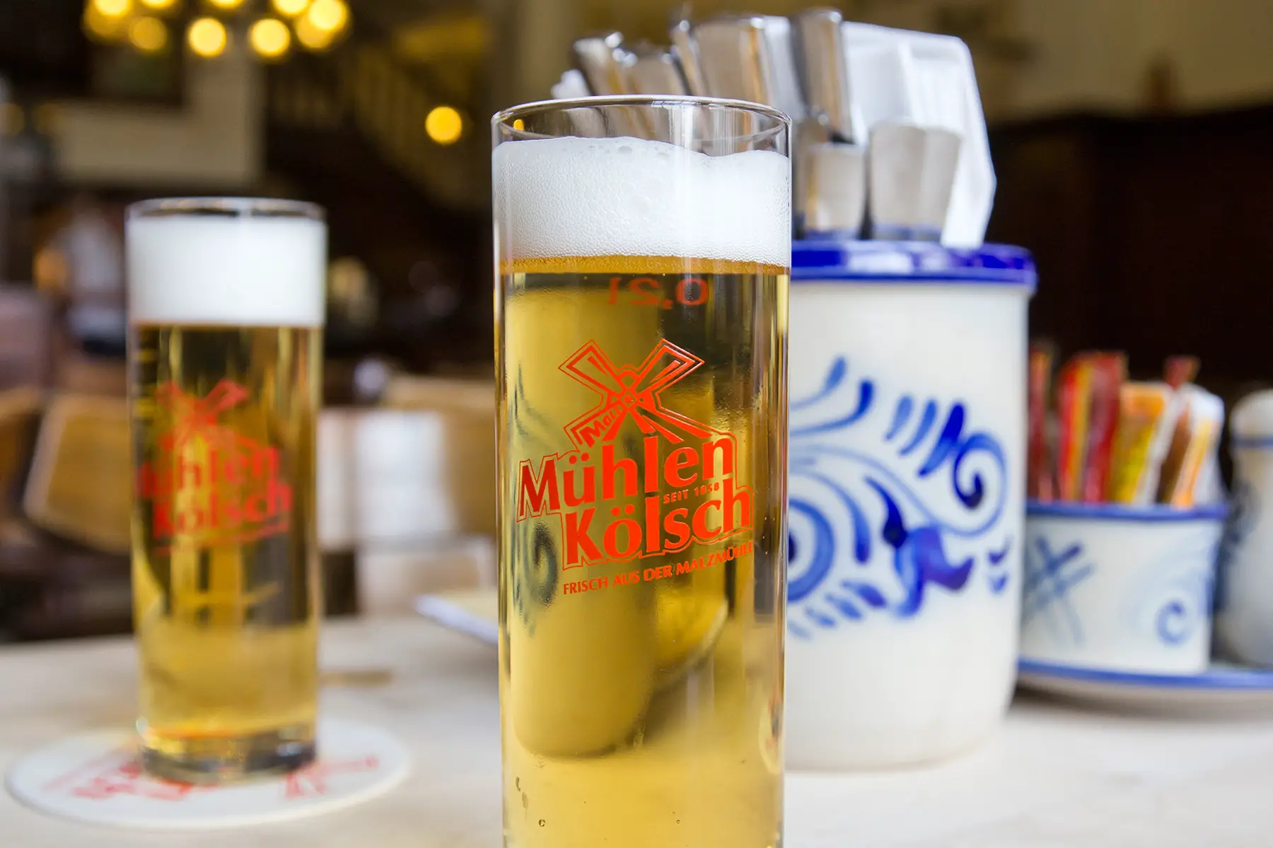 Two glasses of Kölsch from Brauerei zur Malzmühle in Cologne
