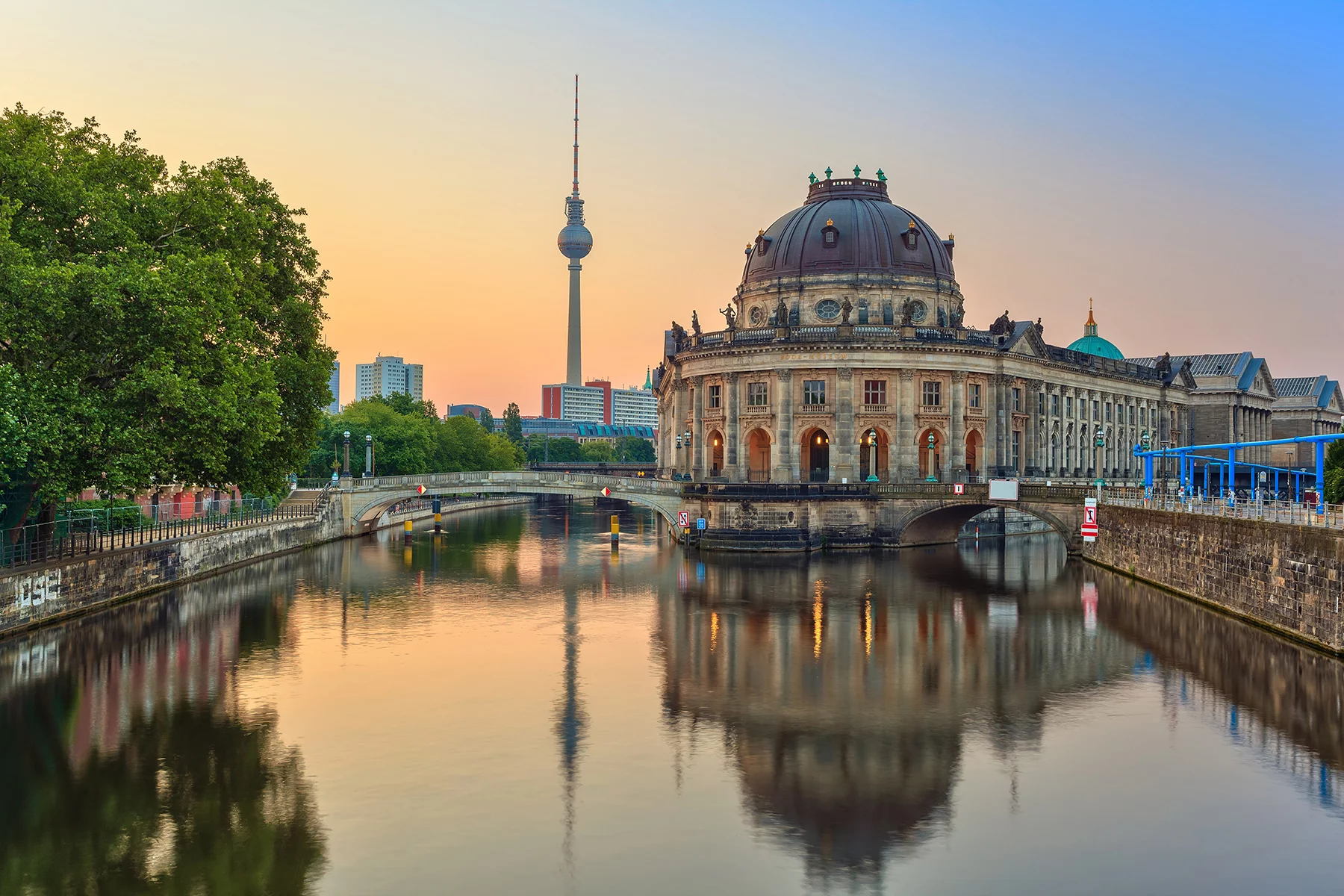Museum Island in Berlin at sunset