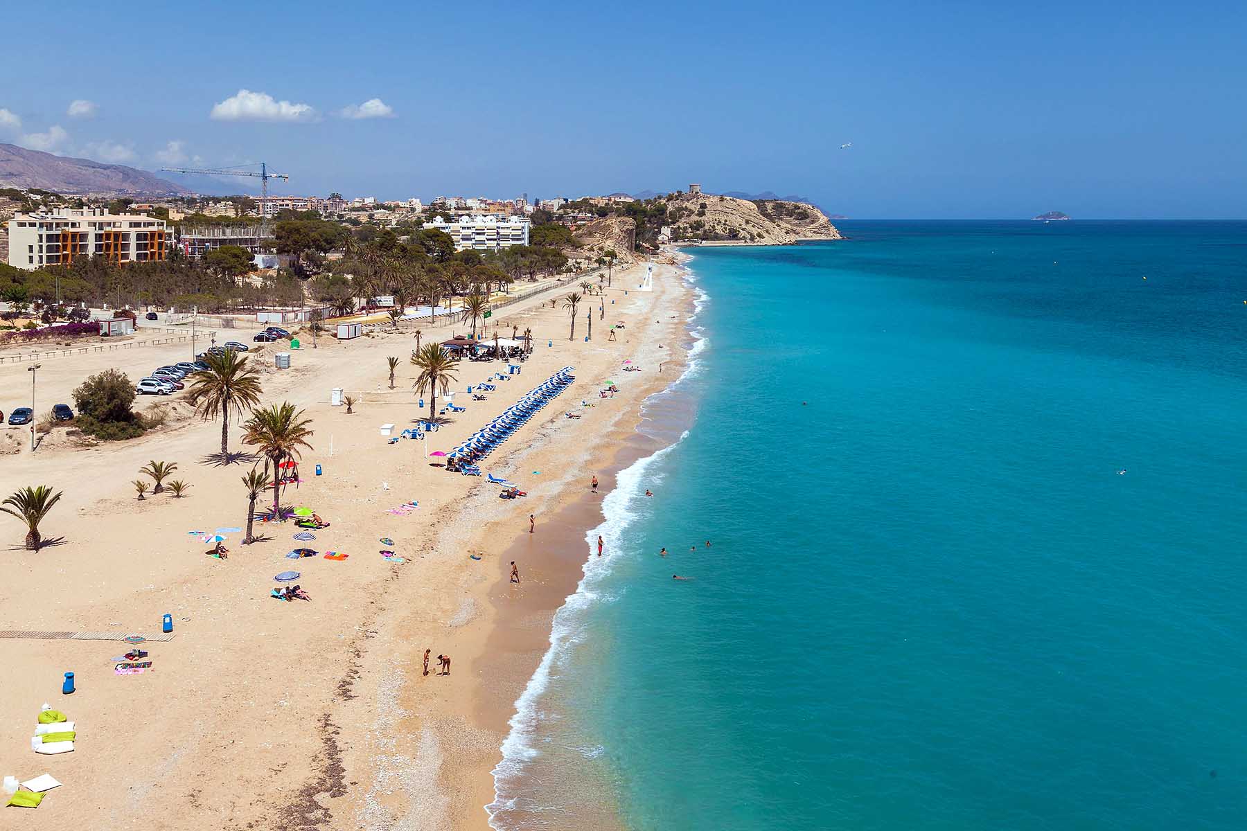 sandy beaches and incredible blue sea near Playa de Paraiso in Spain