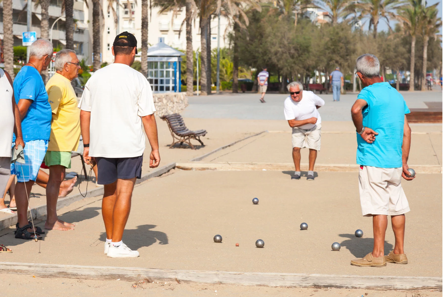 pensioners in Spain playing petanque